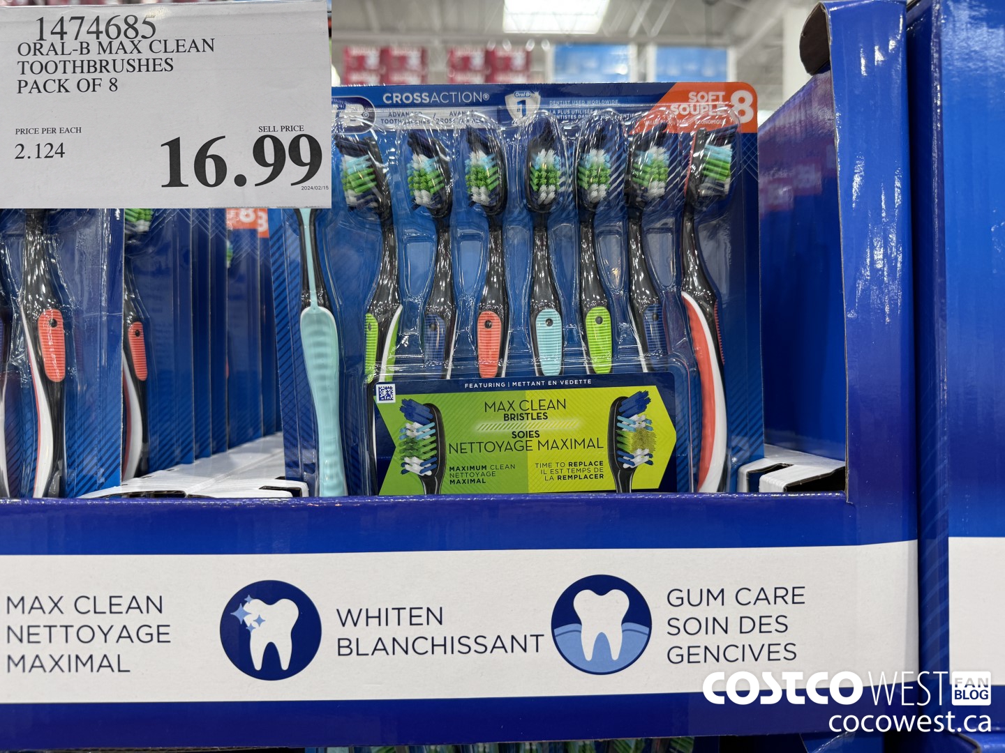 1474685 ORAL-B MAX CLEAN TOOTHBRUSHES PACK OF 8 $16.99