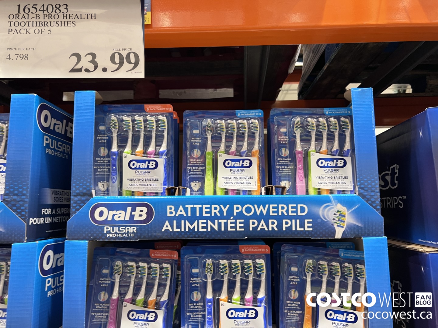 1654083 ORAL-B PRO HEALTH TOOTHBRUSHES PACK OF 5 $23.99