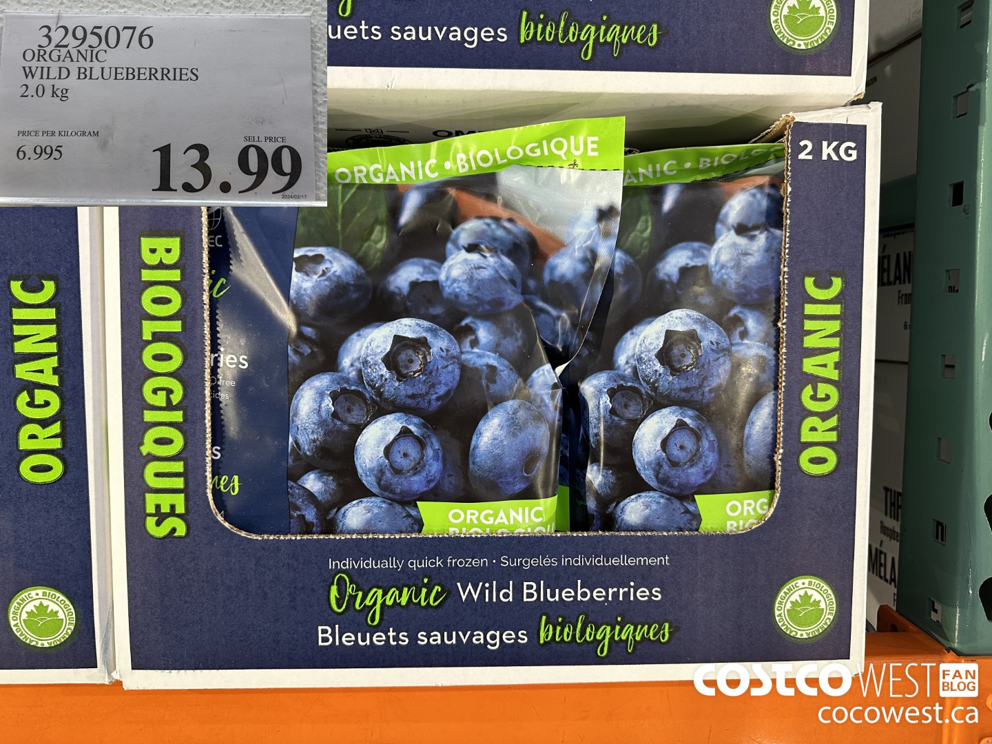 3295076 ORGANIC WILD BLUEBERRIES 2.0KG $13.99