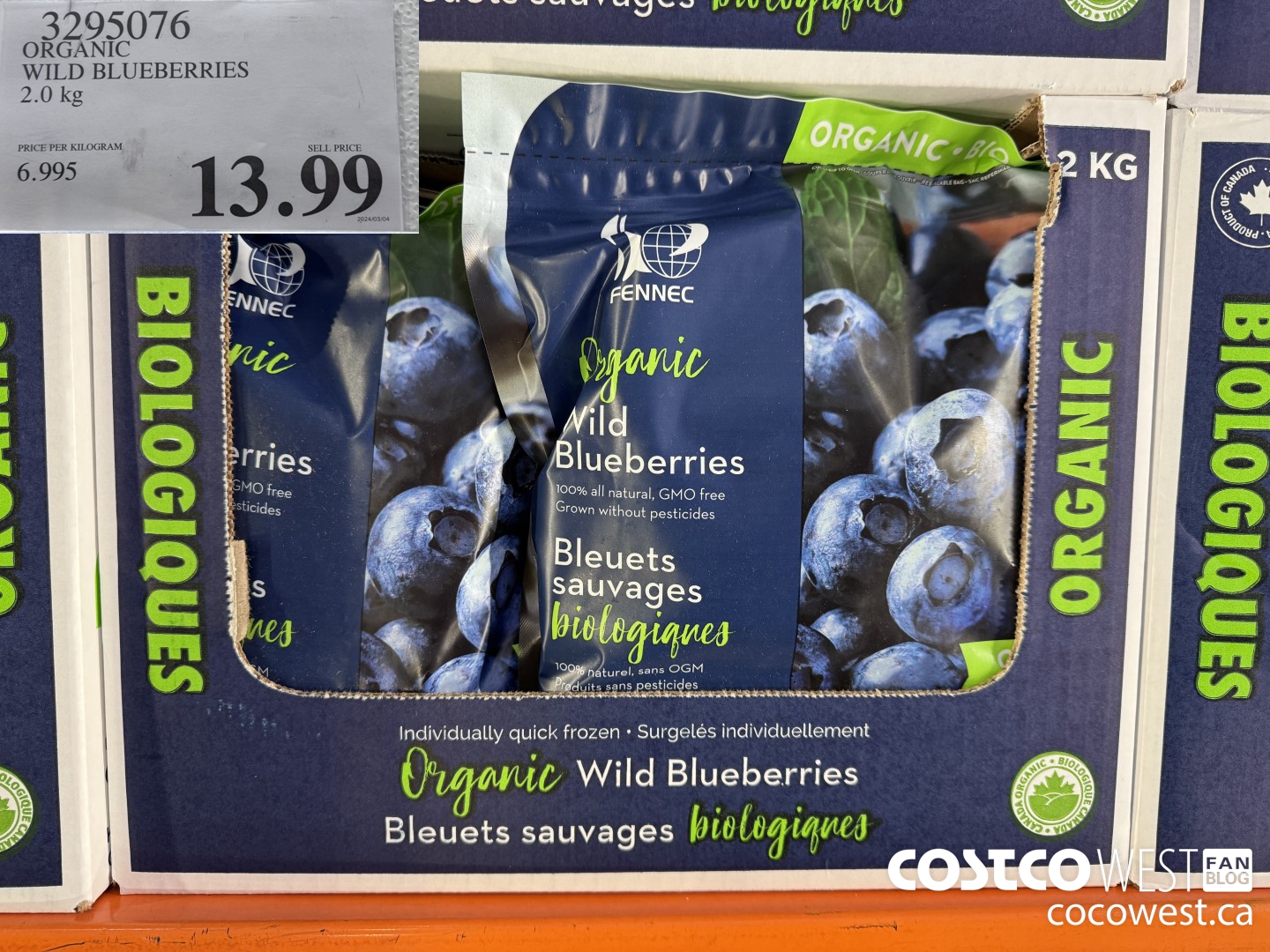 3295076 ORGANIC WILD BLUEBERRIES 2.0KG $13.99