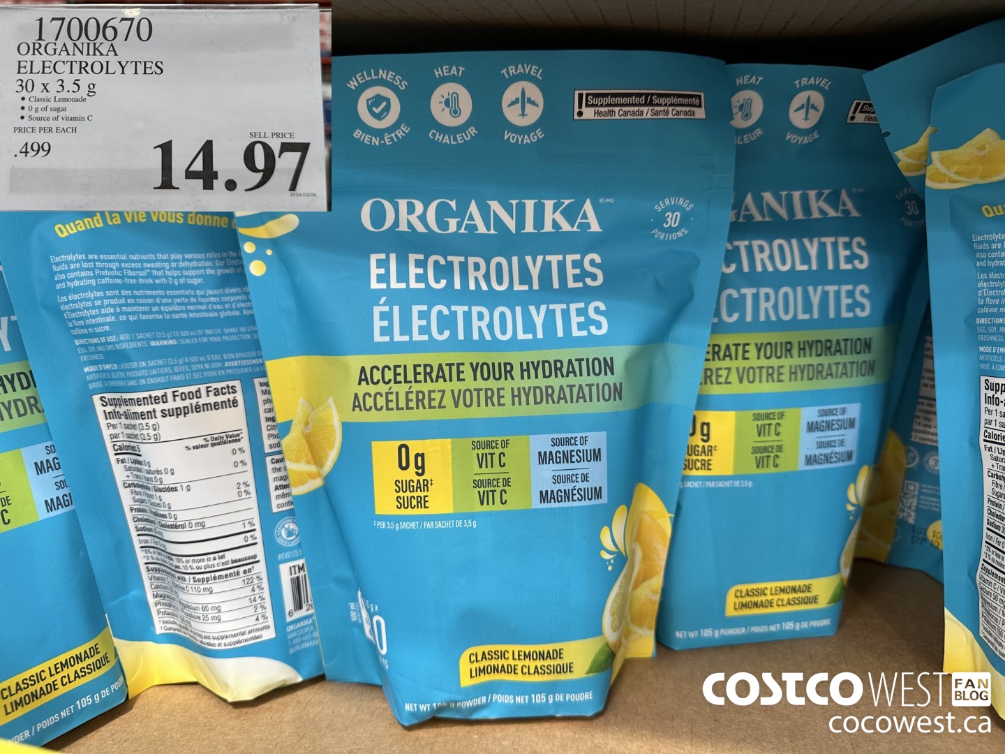 1700670 ORGANIKA ELECTROLYTES 30 X 3.5 G $14.97