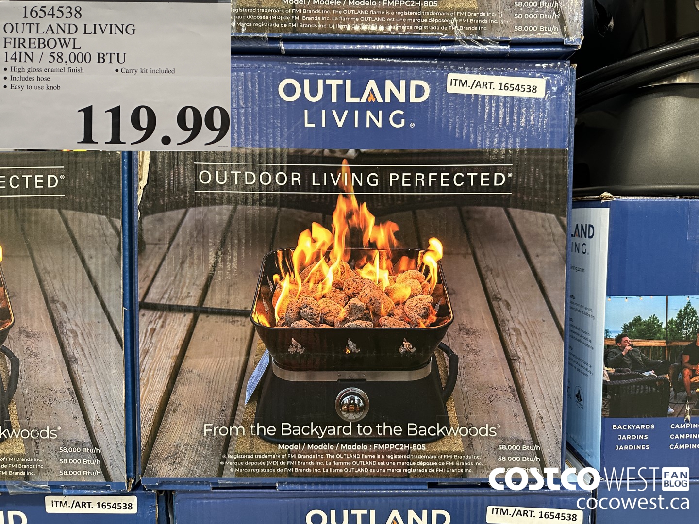 1654538 OUTLAND LIVING FIREBOWL 14IN / 58,000 BTU $119.99