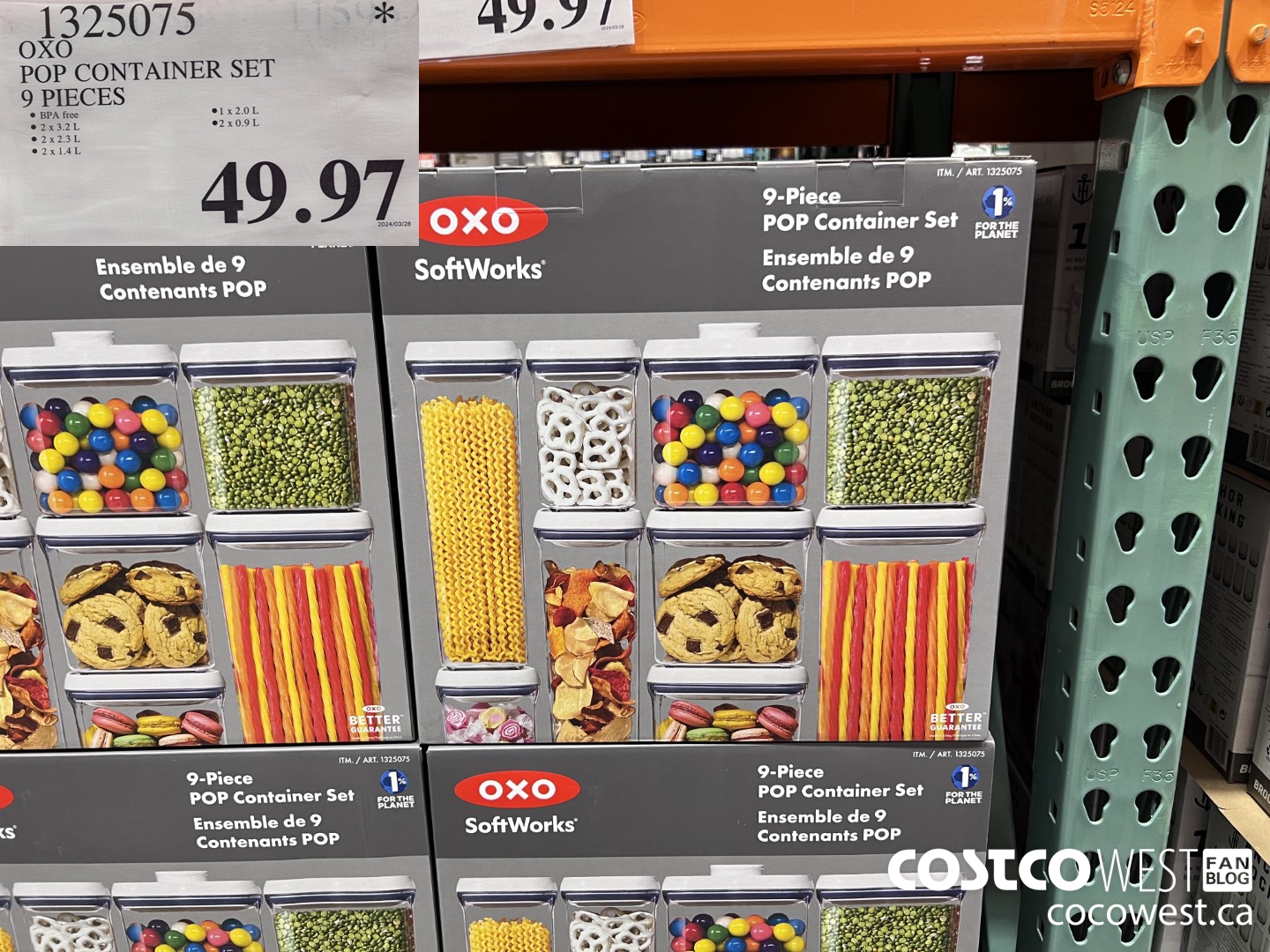 1325075 OXO POP CONTAINER SET 9 PIECE $49.97