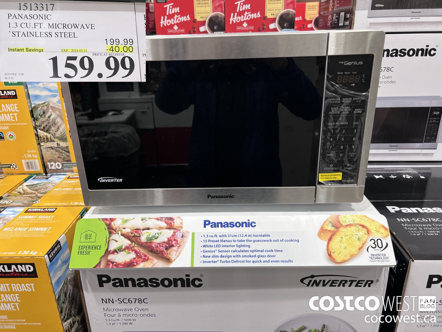 1513317 PANASONIC 1.3 CUFT MICROWAVE STAINLESS STEEL ($40.00 INSTANT SAVINGS EXPIRES ON 2024-03-31) $159.99