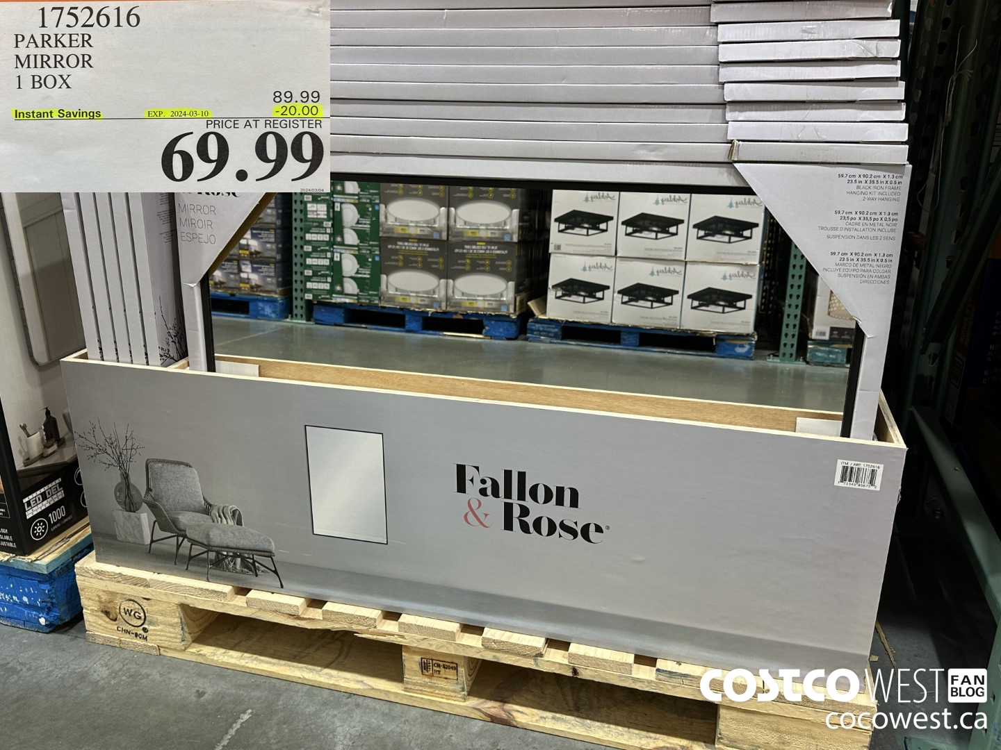 1752616 PARKER MIRROR 1 BOX ($20.00 INSTANT SAVINGS EXPIRES ON 2024-03-10) $69.99