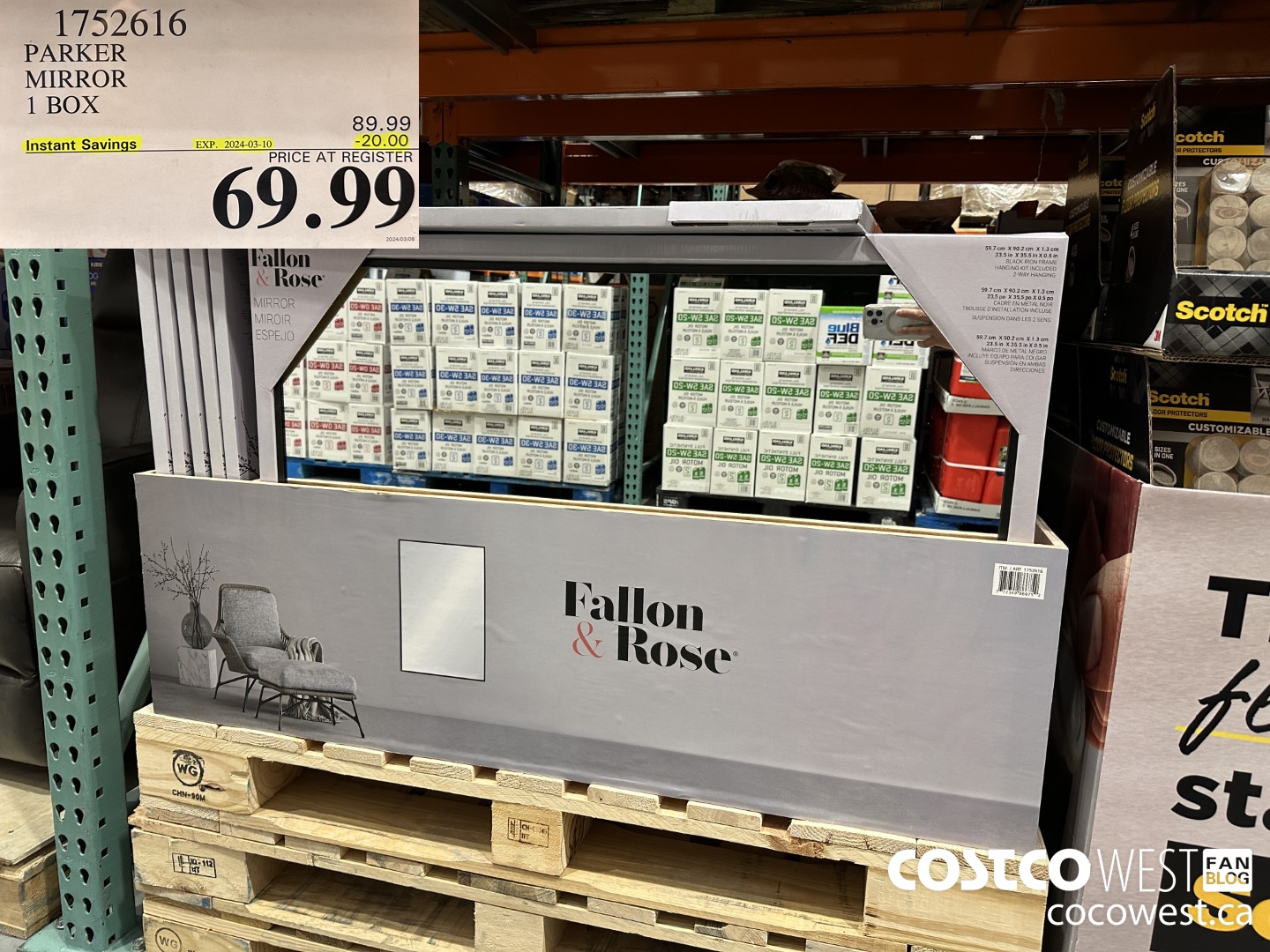 1752616 PARKER MIRROR 1 BOX ($20.00 INSTANT SAVINGS EXPIRES ON 2024-03-10) $69.99