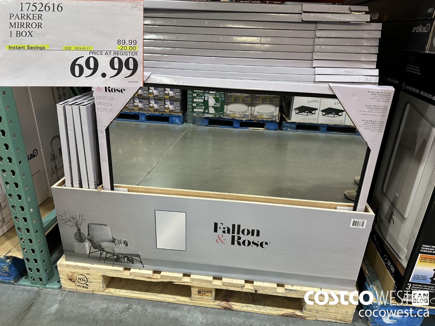 1752616 PARKER MIRROR 1 BOX ($20.00 INSTANT SAVINGS EXPIRES ON 2024-03-17) $69.99