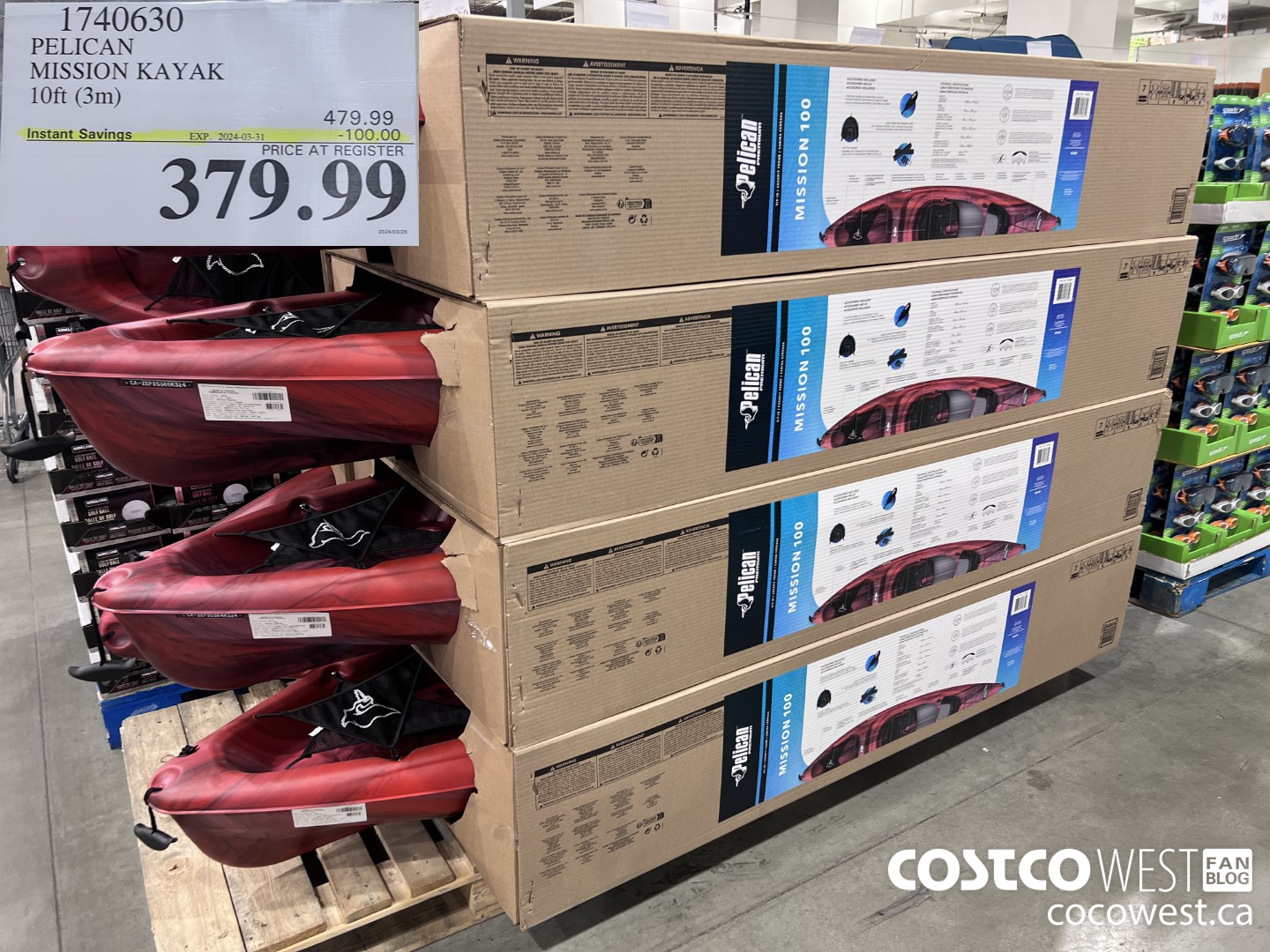 1740630 PELICAN MISSION KAYAK 10FT (3M) ($100.00 INSTANT SAVINGS EXPIRES ON 2024-03-31) $379.99