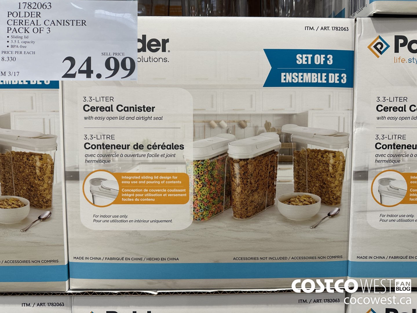 1782063 POLDER CEREAL CANISTER PACK OF 3 $24.99