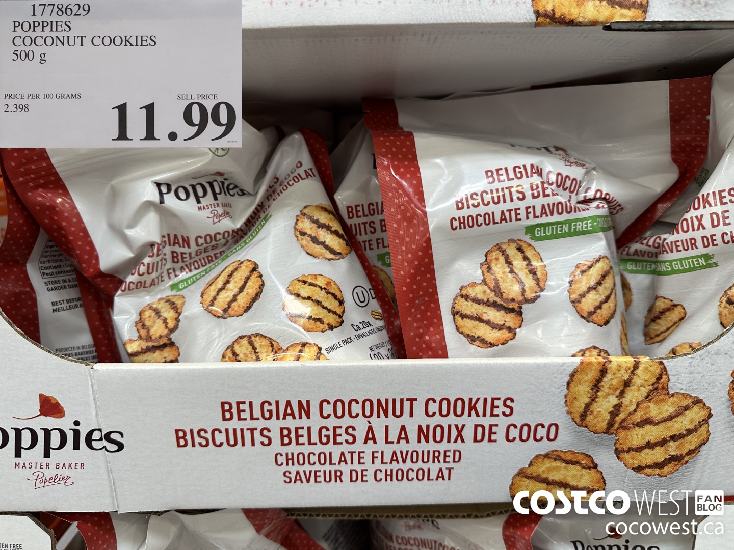 1778629 POPPIES COCONUT COOKIES 500G $11.99