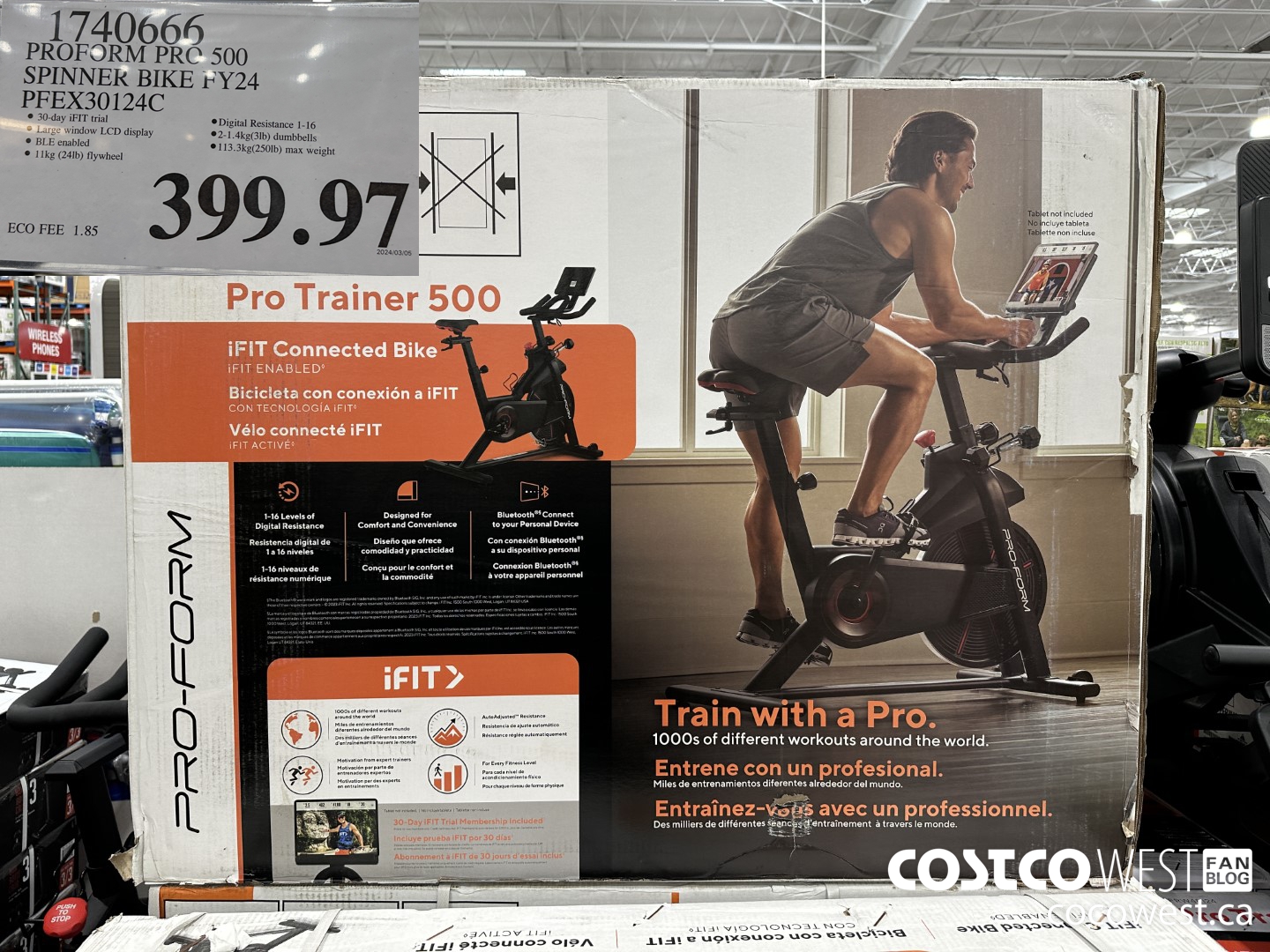 1740666 PROFORM PRO 500 SPINNER BIKE FY24 PFEX30124C $399.97