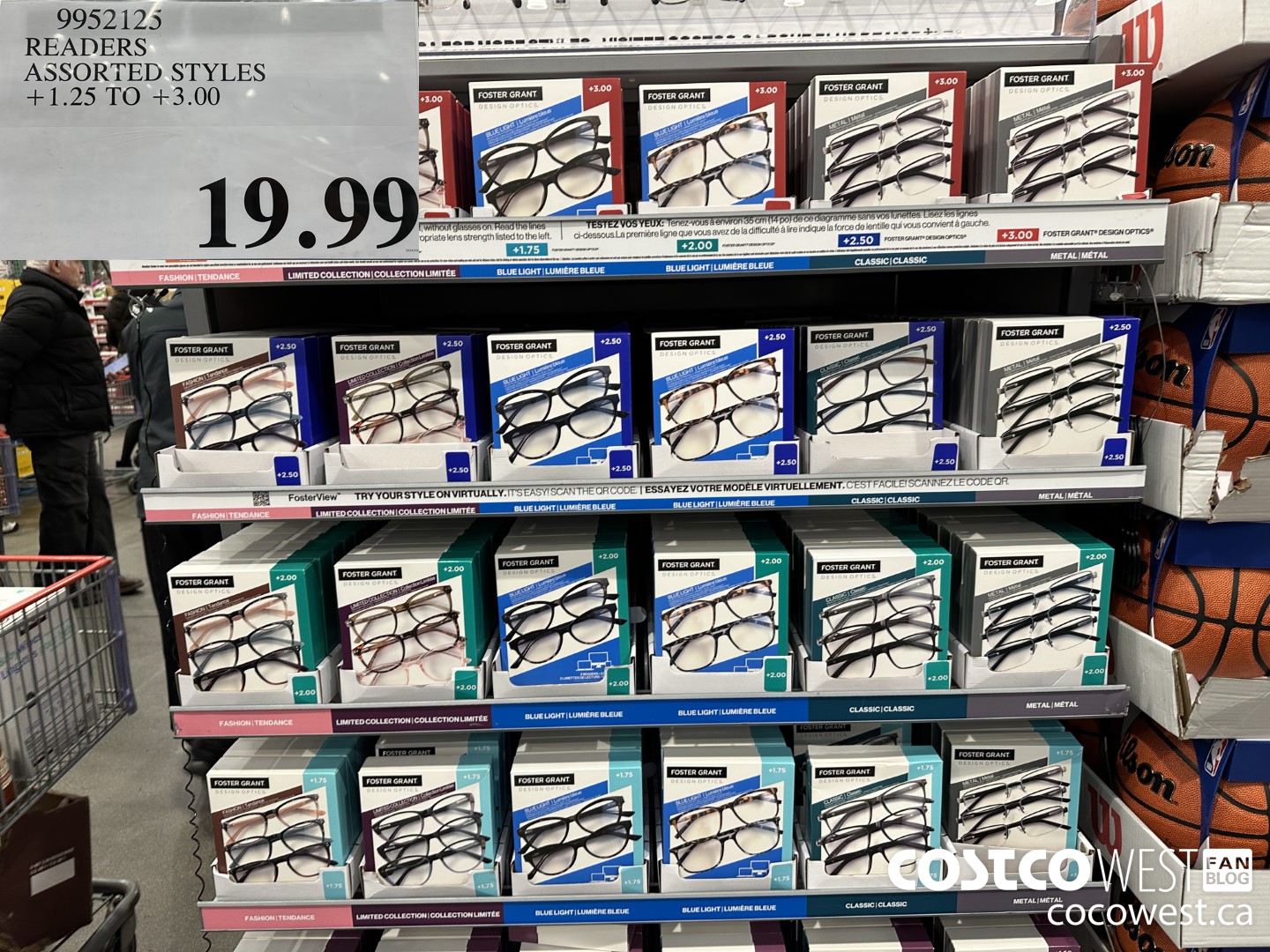 9952125 READERS ASSORTED STYLES +1.25 TO +3.00 $19.99