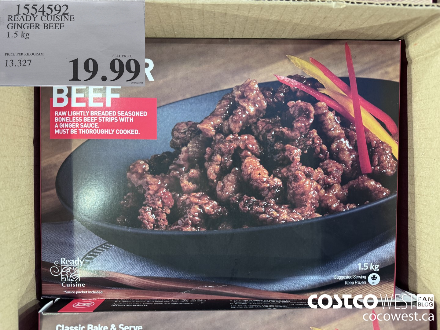 1554592 READY CUISINE GINGER BEEF 1.5 kg $19.99