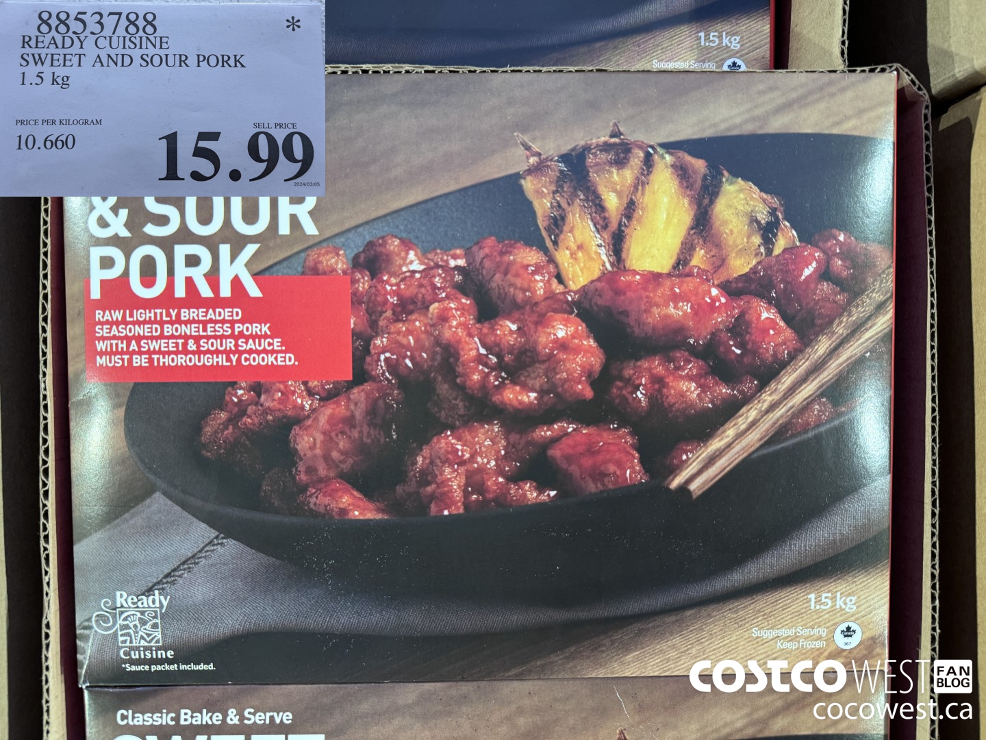 8853788 READY CUISINE SWEET AND SOUR PORK 1.5 kg  $15.99