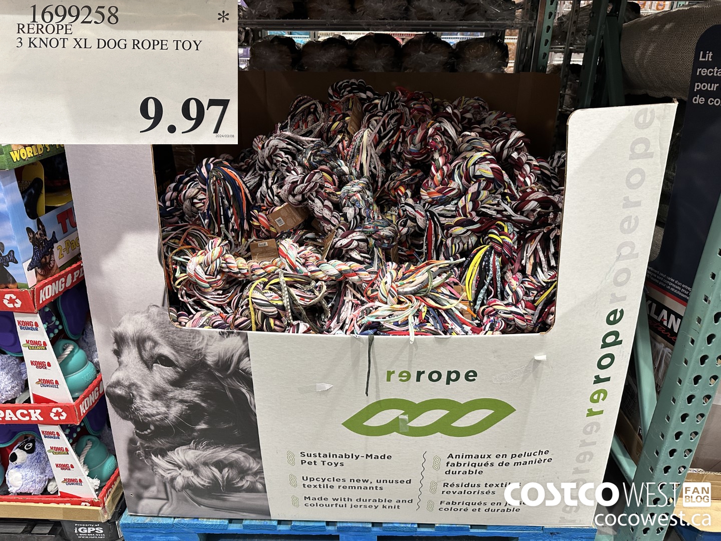 1699258 REROPE 3 KNOT XL DOG ROPE TOY $9.97