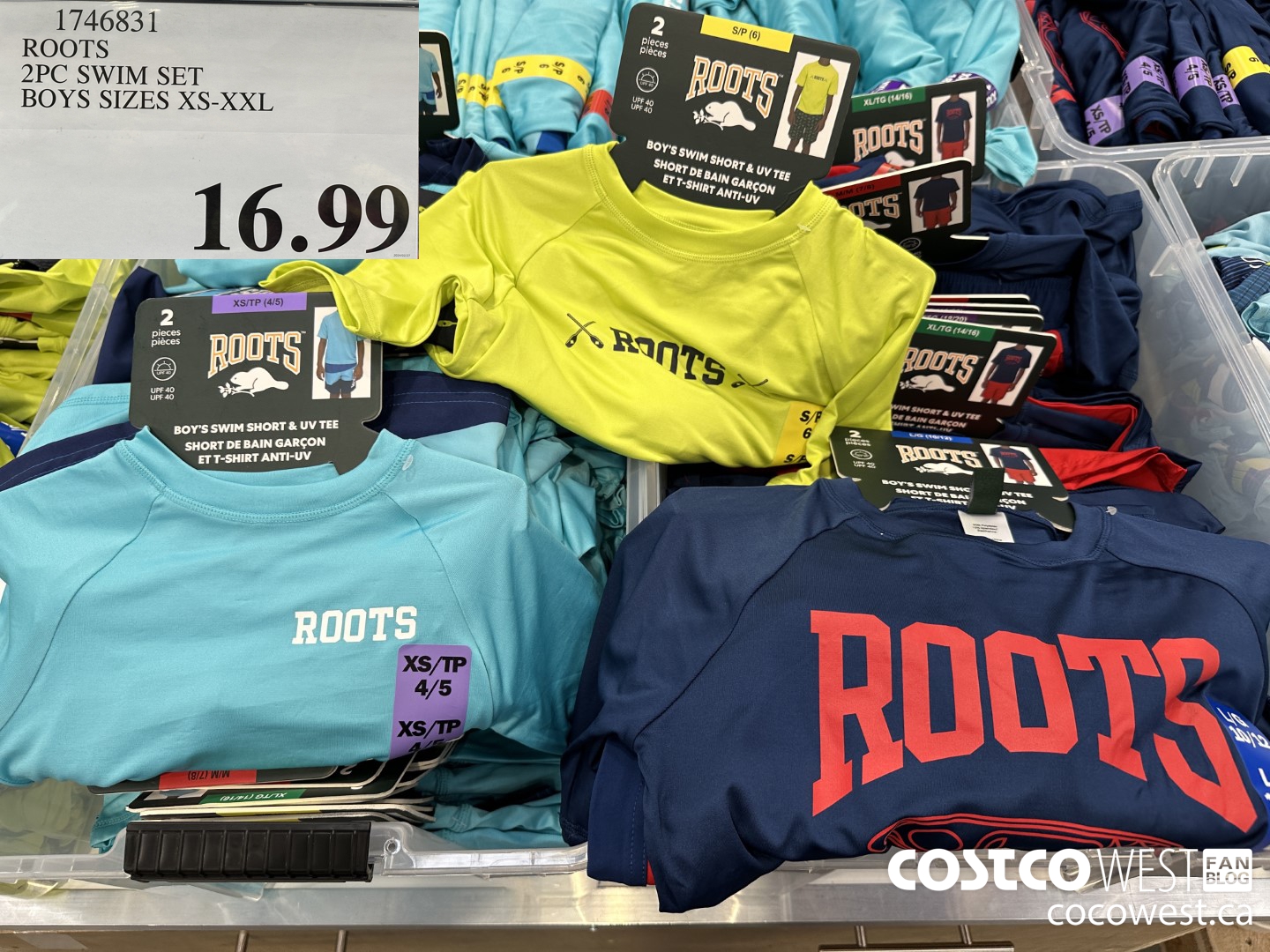 1746831 ROOTS 2PC SWIM SET BOYS SIZES XS-XXL $16.99