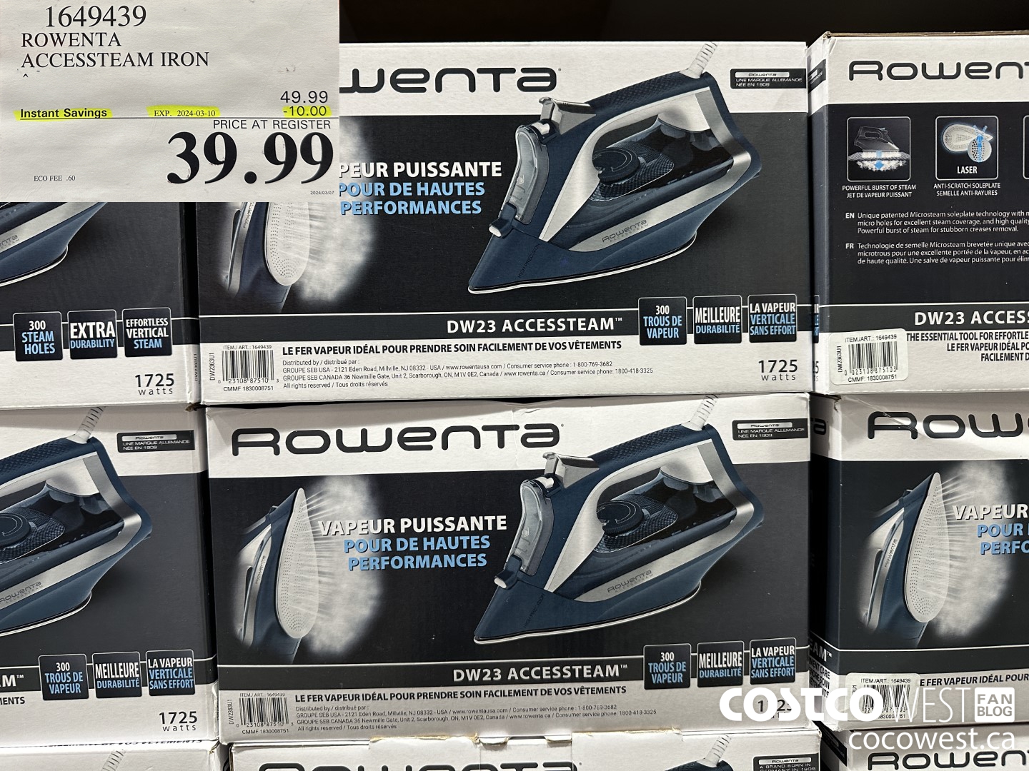 1649439 ROWENTA ACCESSTEAM IRON ($10.00 INSTANT SAVINGS EXPIRES ON 2024-03-10) $39.99