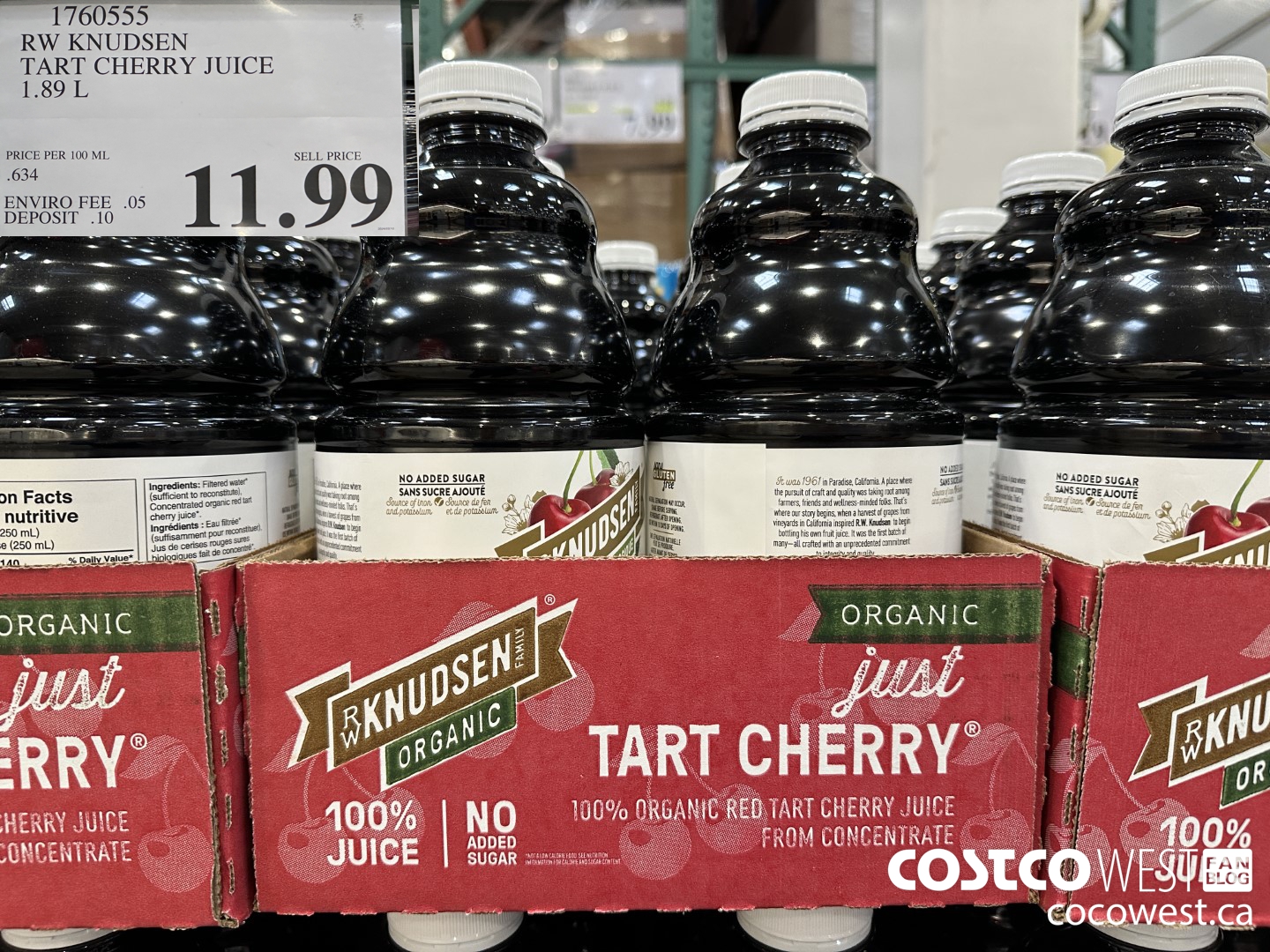 1760555 RW KNUDSEN TART CHERRY JUICE 1.89 L $11.99