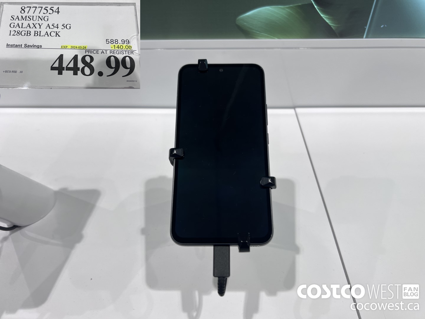 8777554 SAMSUNG GALAXY A54 5G 128GB BLACK ($140.00 INSTANT SAVINGS EXPIRES ON 2024-03-24) $448.99