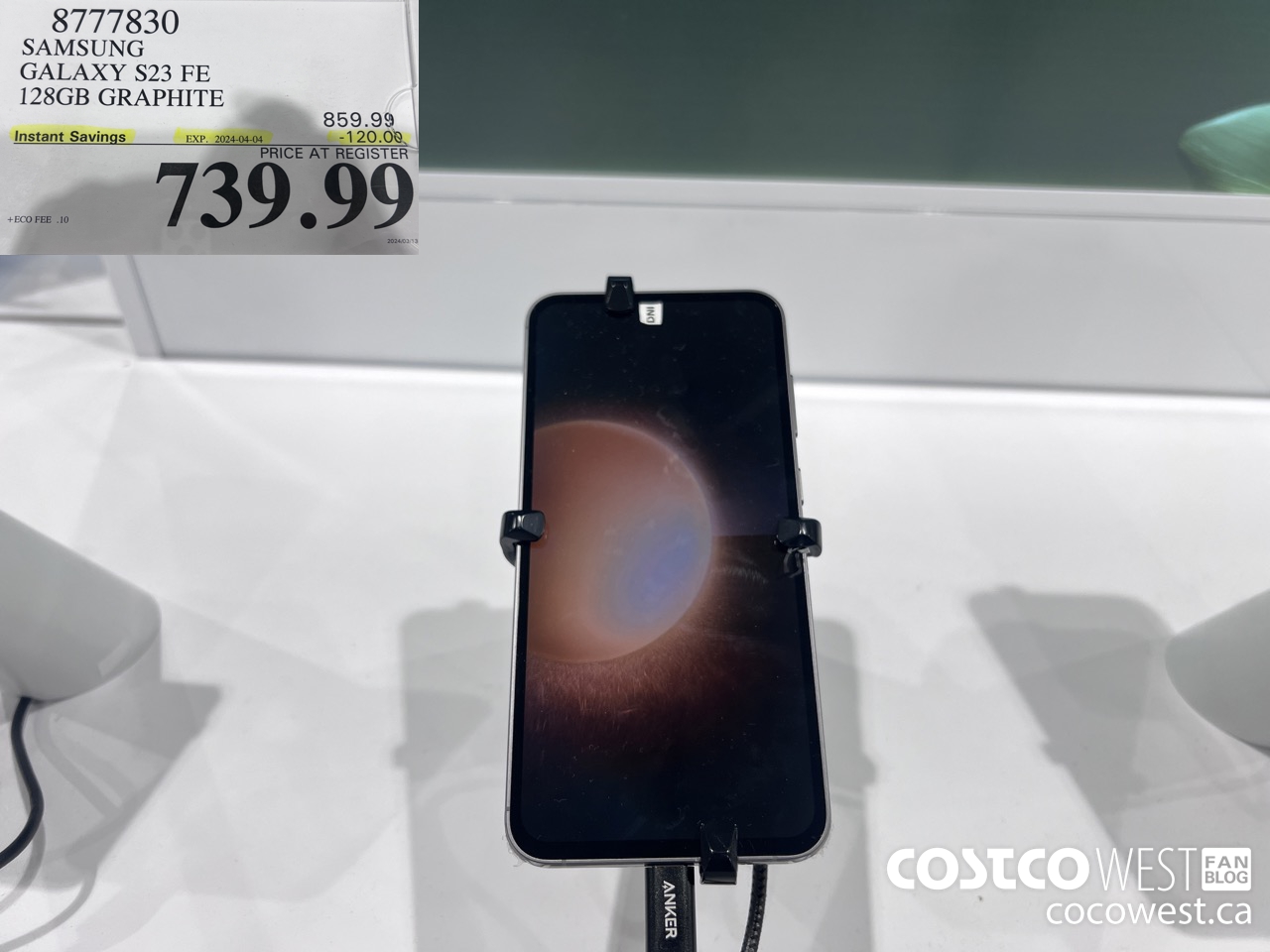 8777830 SAMSUNG GALAXY S23 FE 128GB GRAPHITE ($120.00 INSTANT SAVINGS EXPIRES ON 2024-04-04) $739.99
