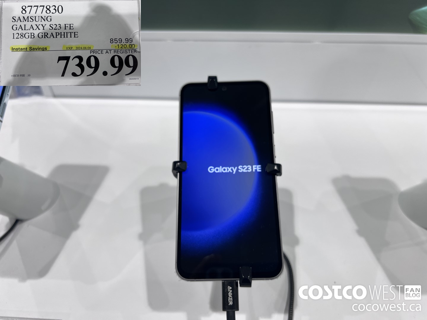 8777830 SAMSUNG GALAXY S23 FE 128GB GRAPHITE ($120.00 INSTANT SAVINGS EXPIRES ON 2024-04-04) $739.99