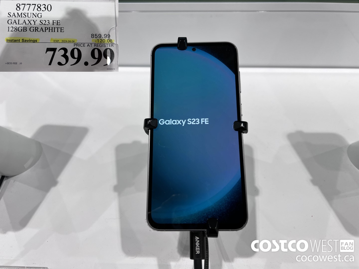 8777830 SAMSUNG GALAXY S23 FE 128GB GRAPHITE ($120.00 INSTANT SAVINGS EXPIRES ON 2024-04-04) $739.99