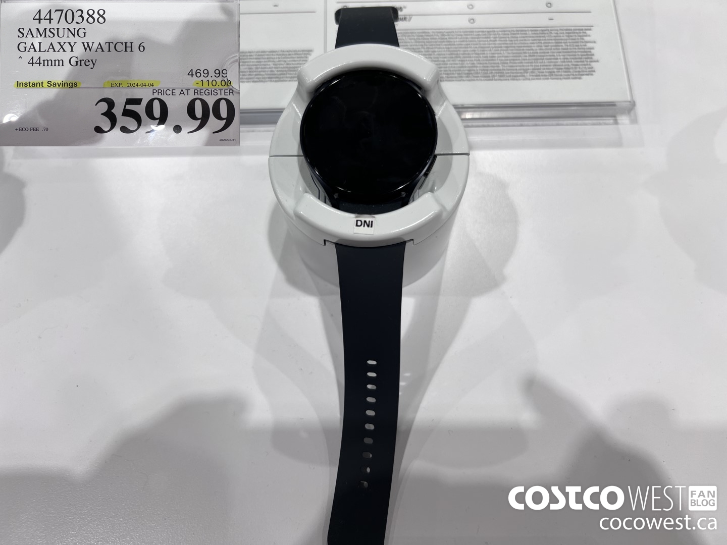 4470388 SAMSUNG GALAXY WATCH 6 44MM GREY ($110.00 INSTANT SAVINGS EXPIRES ON 2024-04-04) $359.99
