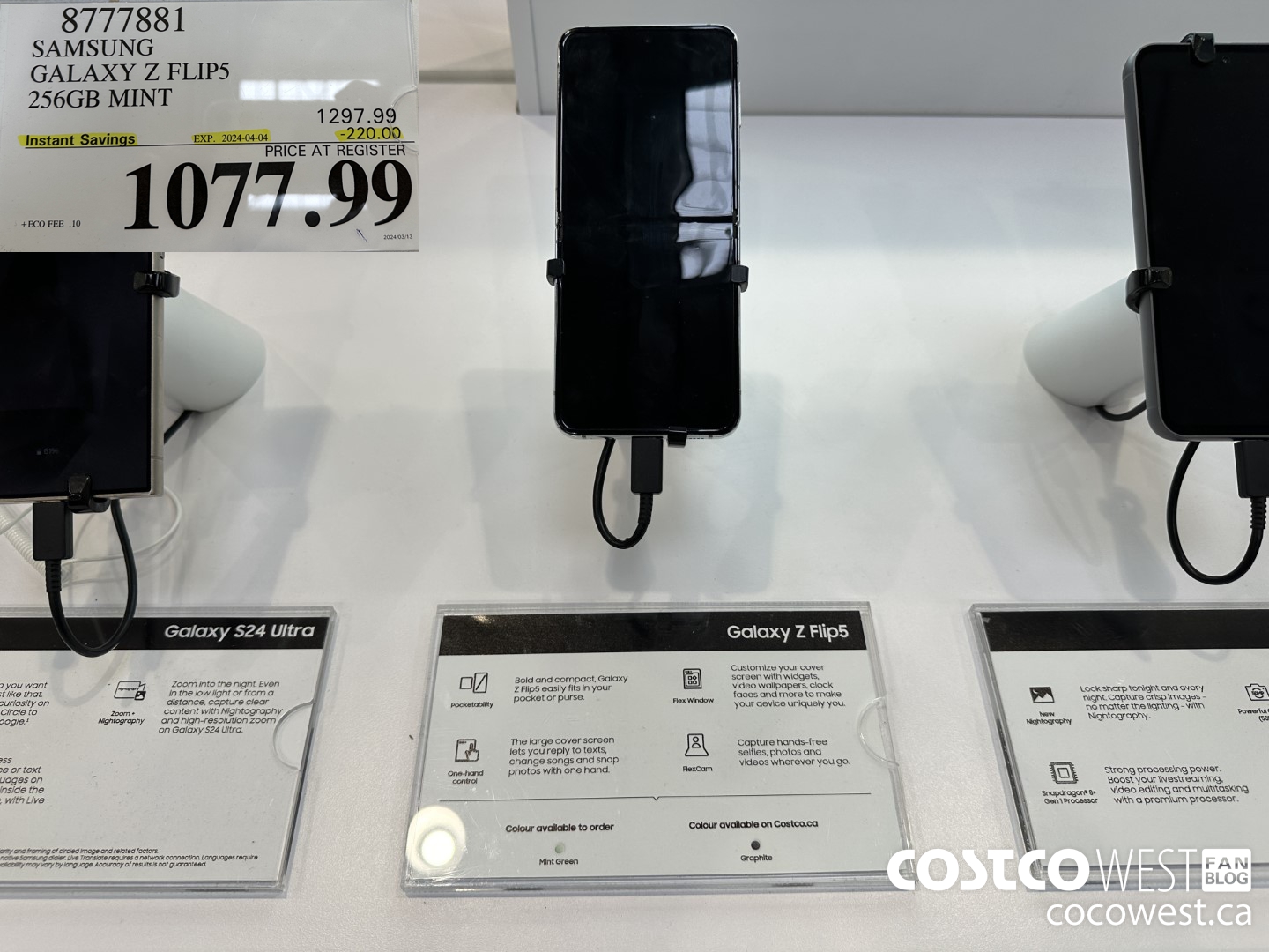 8777881 SAMSUNG GALAXY Z FLIP5 256GB MINT ($220.00 INSTANT SAVINGS EXPIRES ON 2024-04-04) $1077.99