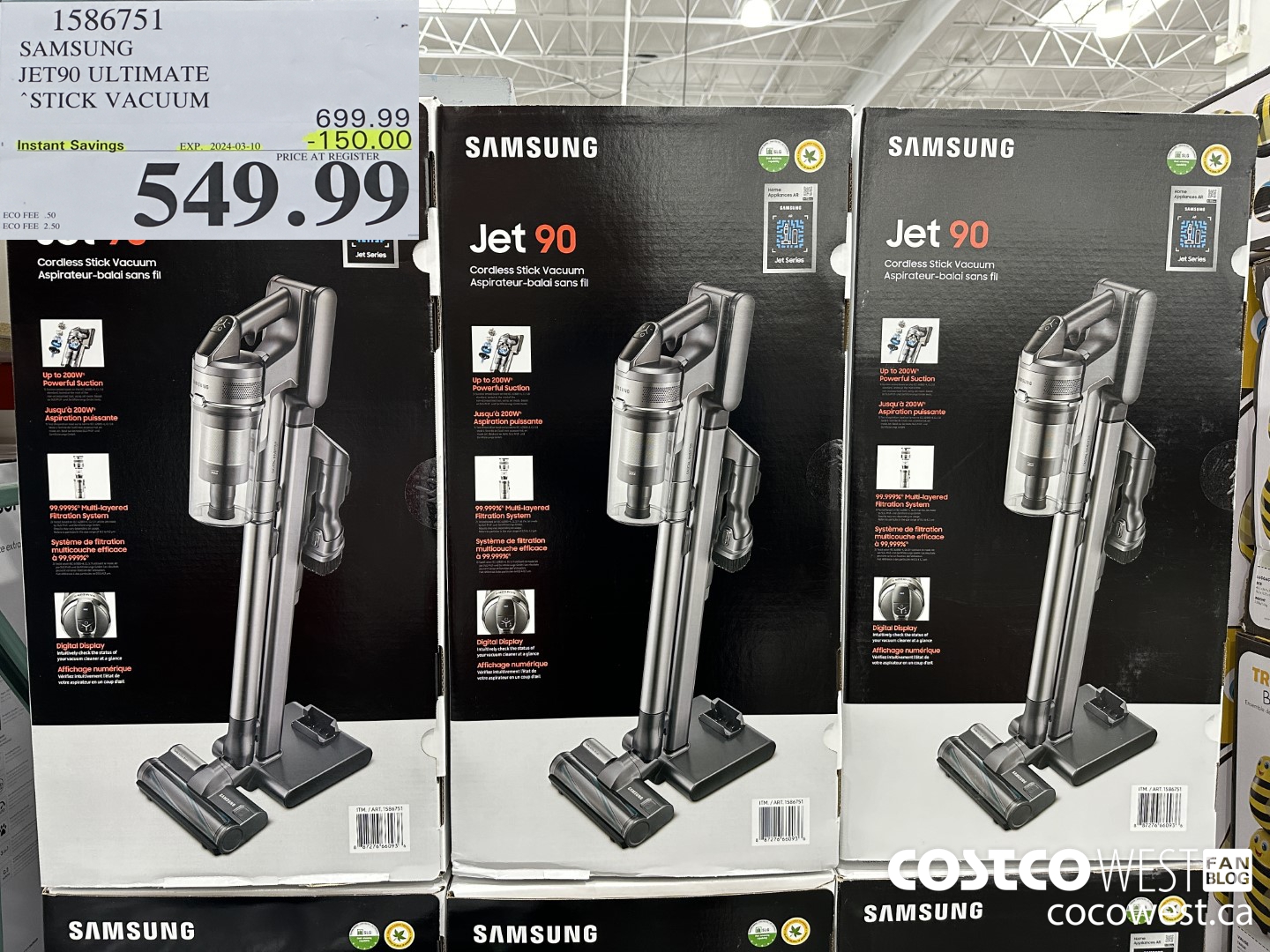 1586751 SAMSUNG JET90 ULTIMATE STICK VACUUM ($150.00 INSTANT SAVINGS EXPIRES ON 2024-03-10) $549.99