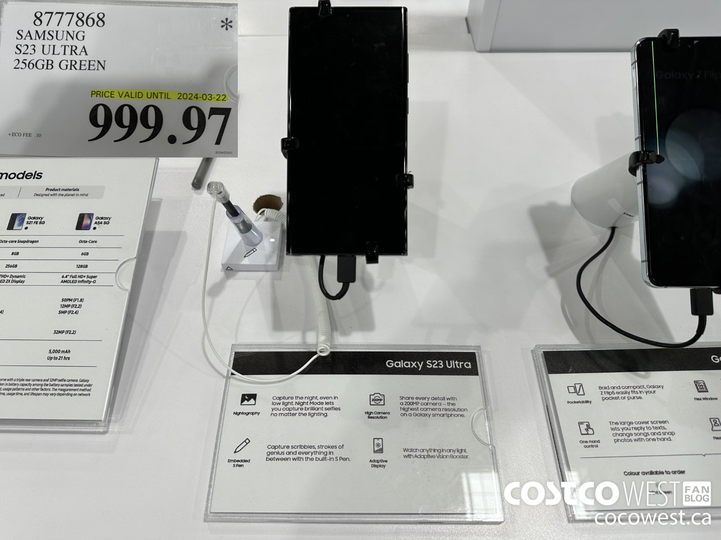 8777868 SAMSUNG S23 ULTRA 256GB GREEN (EXPIRES ON 2024-03-22) $999.97
