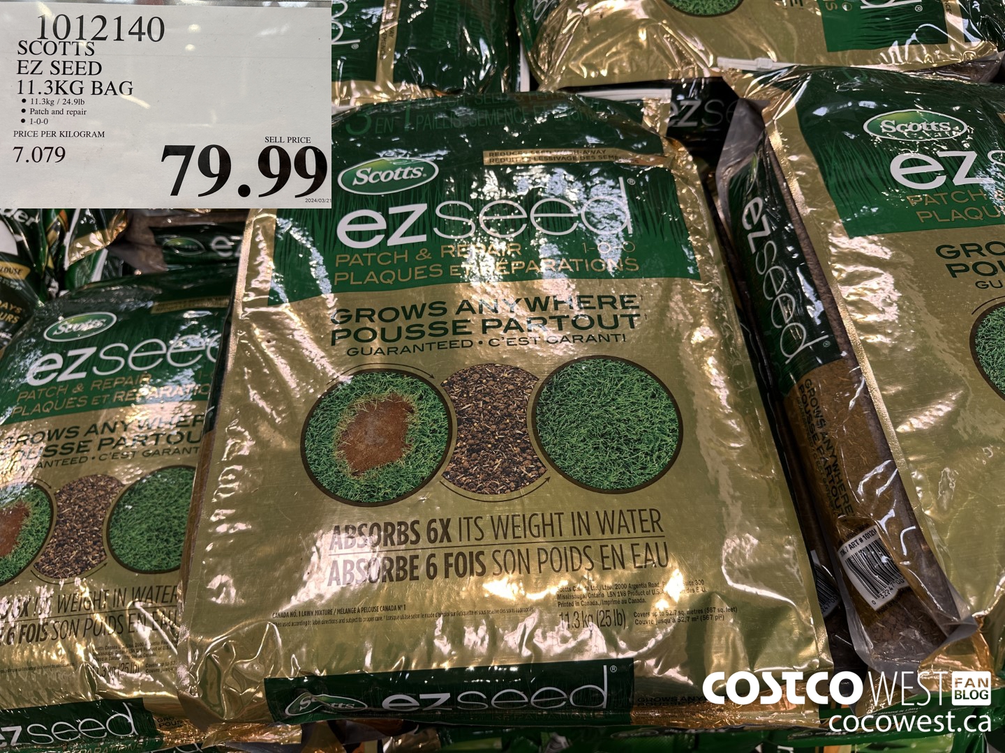 1012140 SCOTTS EZ SEED 11.3KG BAG $79.99