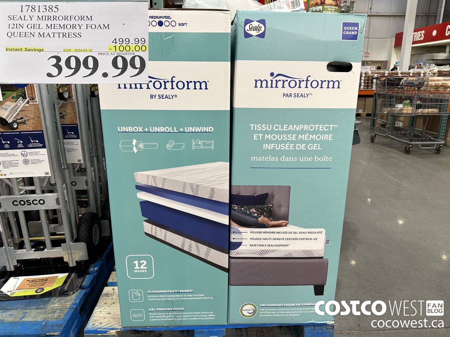 1781385 SEALY MIRRORFORM 12IN GEL MEMORY FOAM QUEEN MATTRESS ($100.00 INSTANT SAVINGS EXPIRES ON 2024-03-10) $399.99