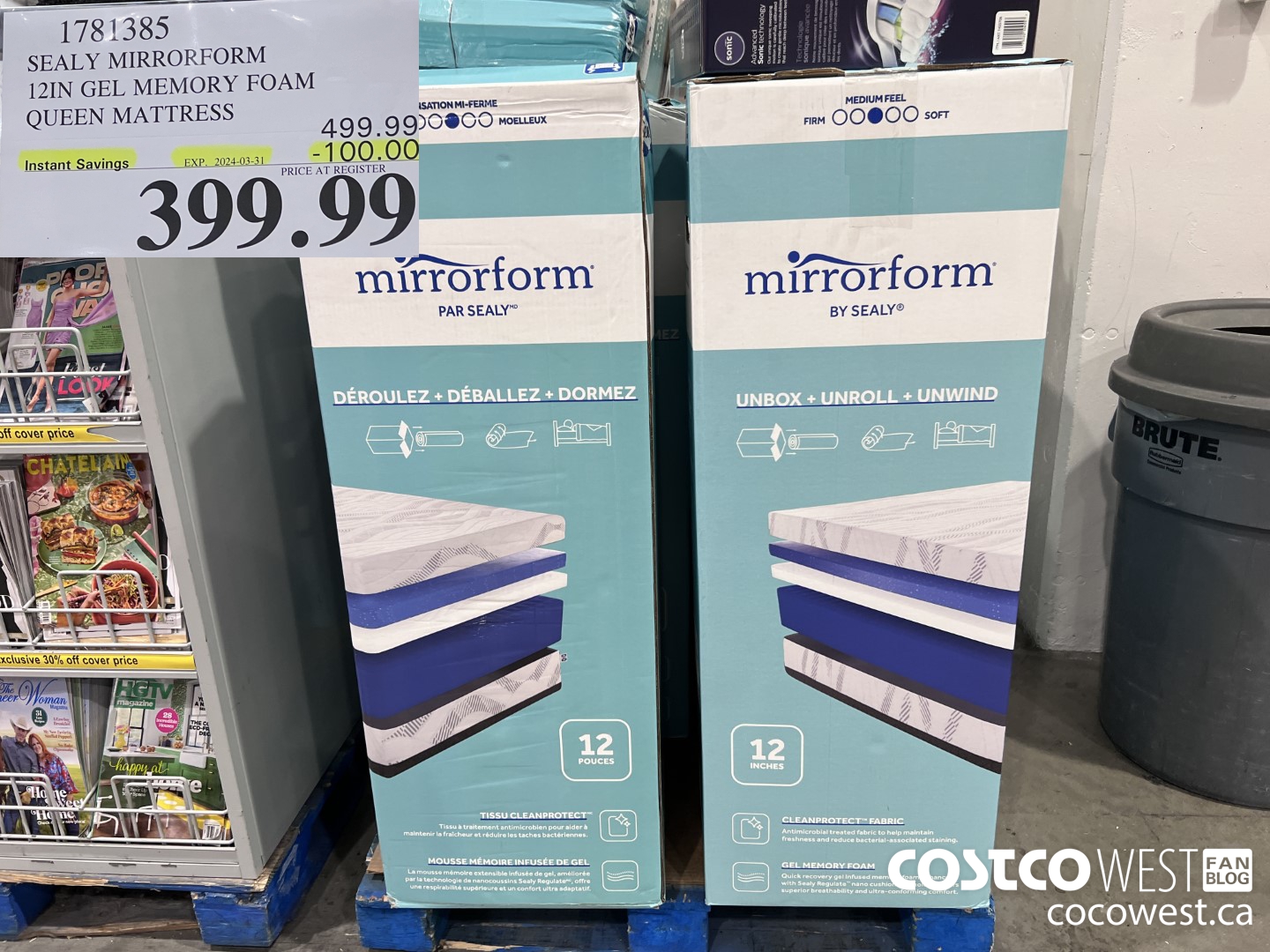 1781385 SEALY MIRRORFORM 12IN GEL MEMORY FOAM QUEEN MATTRESS ($100.00 INSTANT SAVINGS EXPIRES ON 2024-03-31) $399.99