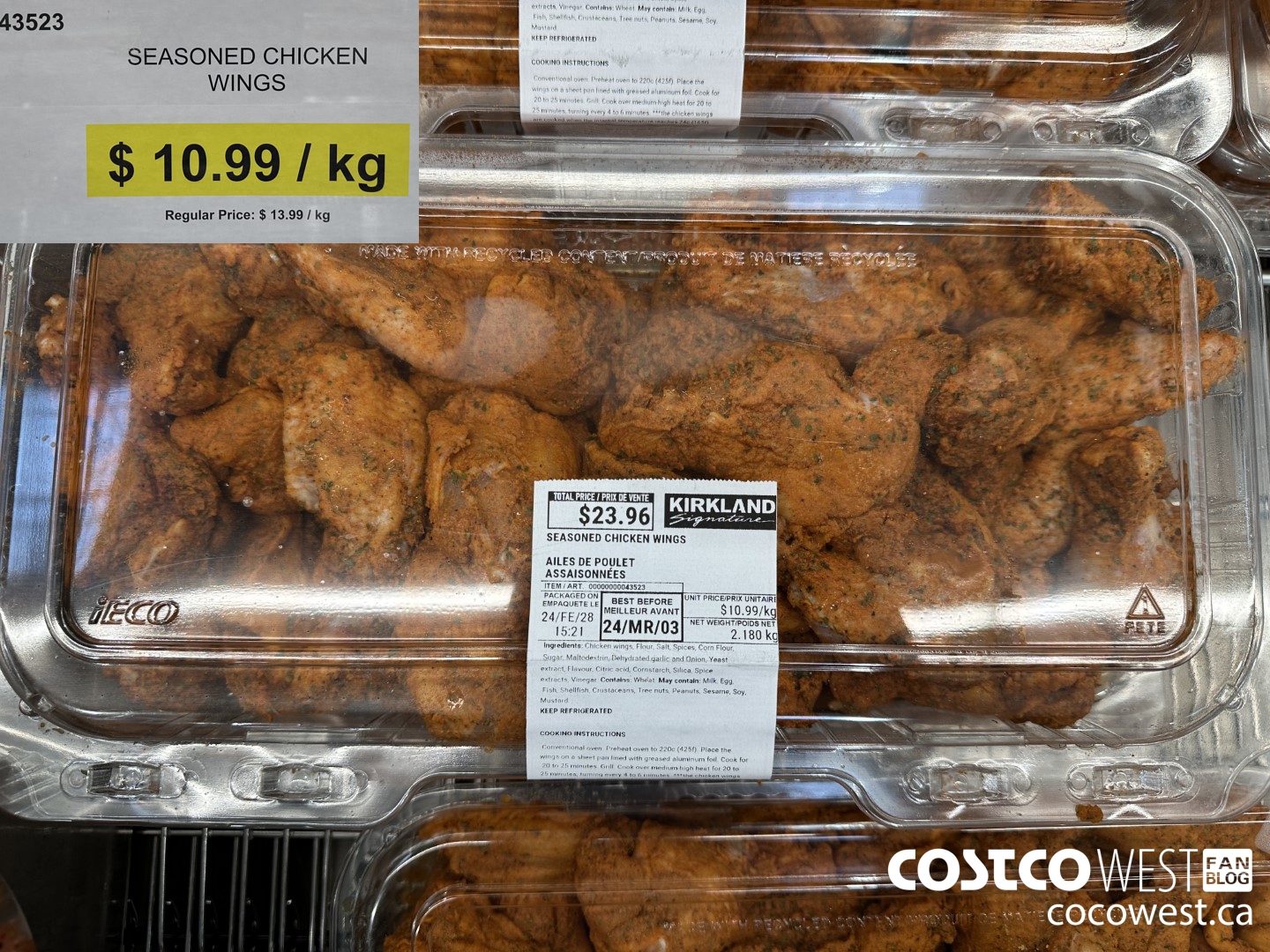 43523 SEASONED CHICKEN WINGS ($3.00 INSTANT SAVINGS) $10.99
