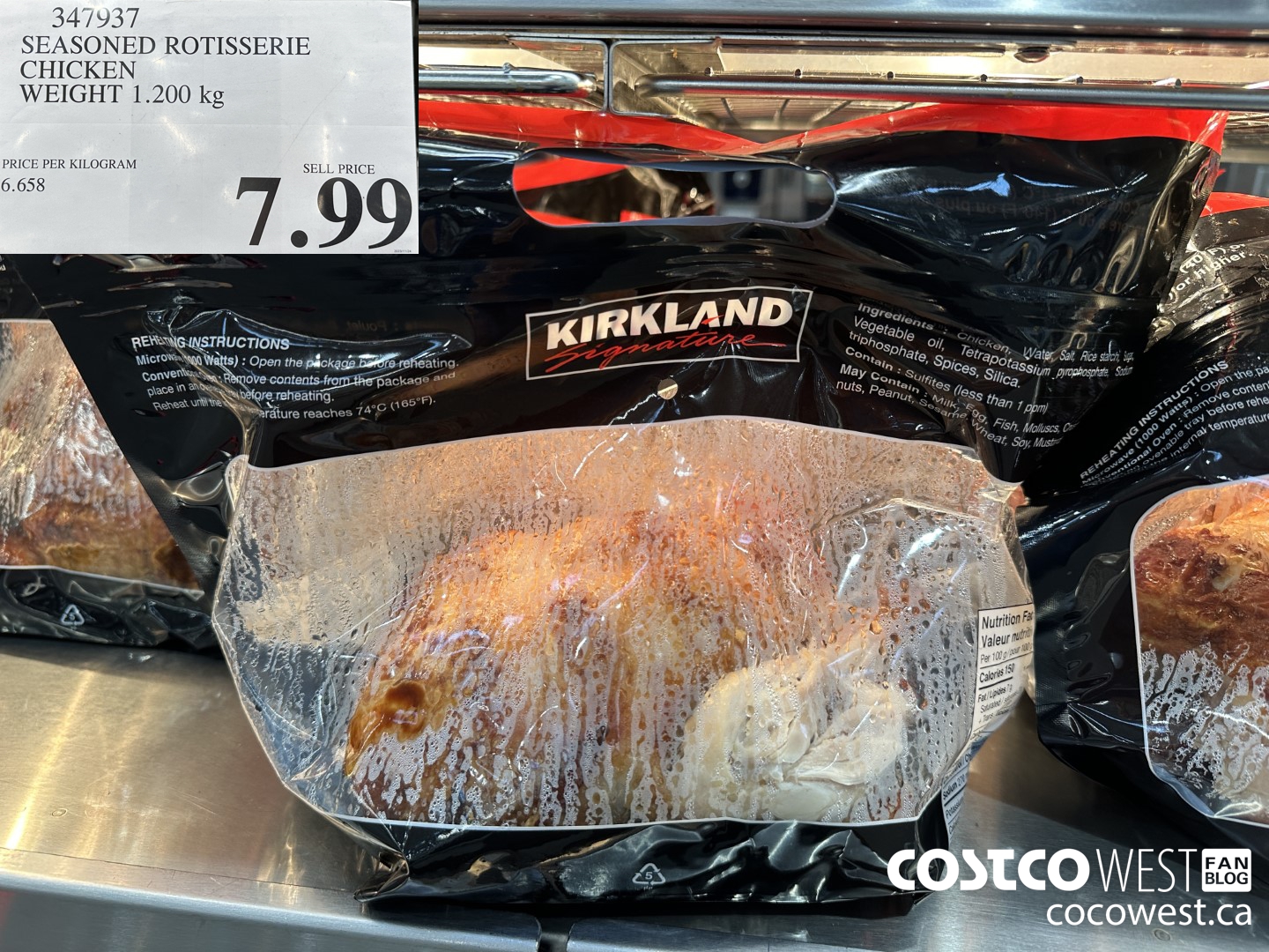 347937 SEASONED ROTISSERIE CHICKEN WEIGHT 1.200 KG $7.99