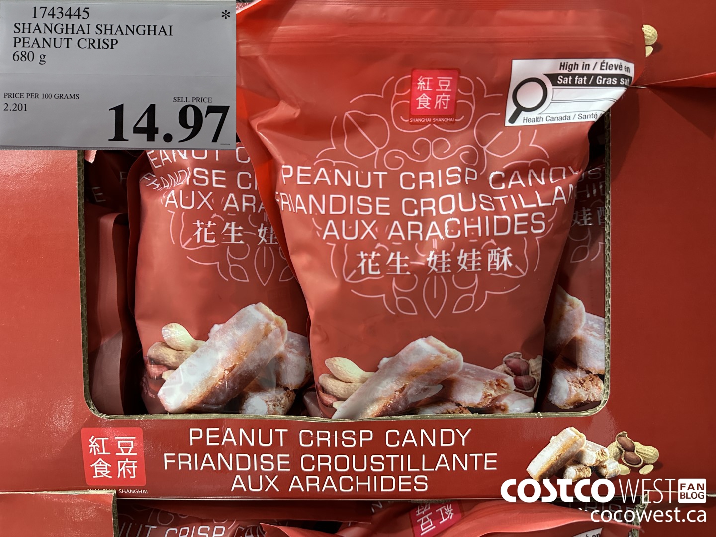 1743445 SHANGHAI SHANGHAI PEANUT CRISP 680G $14.97