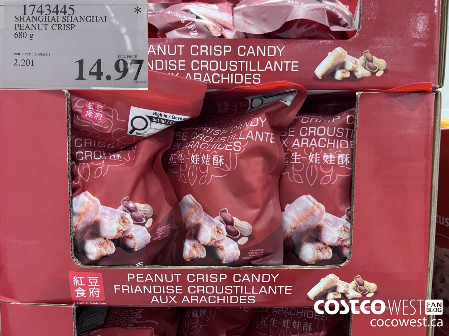 1743445 SHANGHAI SHANGHAI PEANUT CRISP 680G $14.97