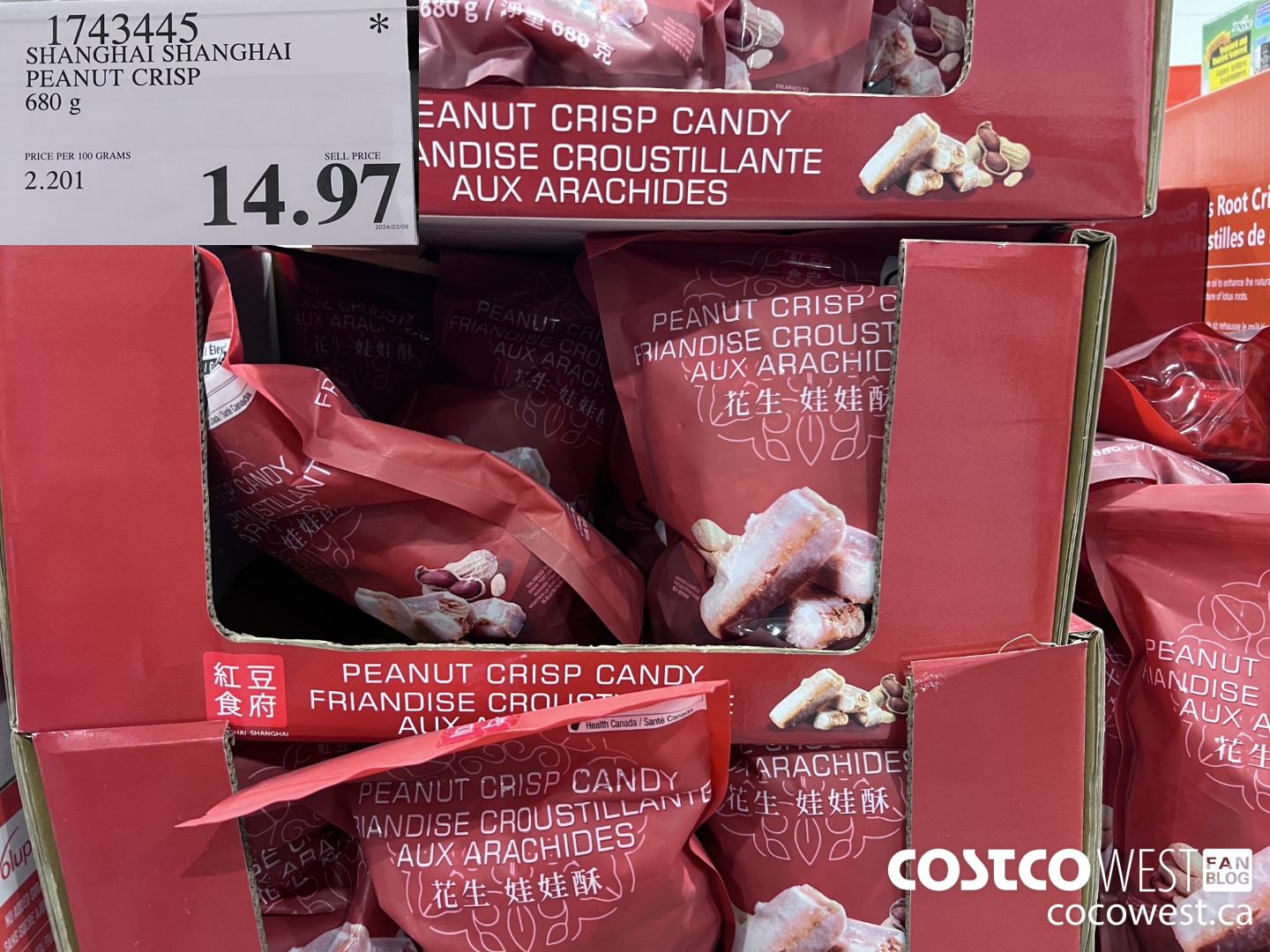 1743445 SHANGHAI SHANGHAI PEANUT CRISP 680G $14.97