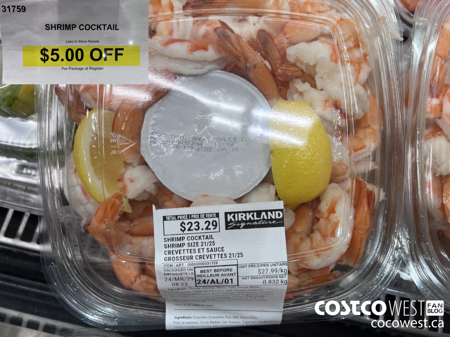 31759 SHRIMP COCKTAIL ($5.00 INSTANT SAVINGS)