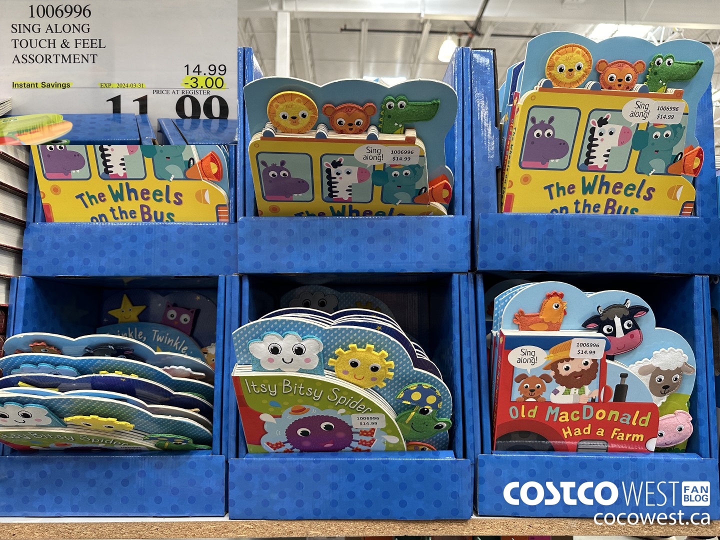 1006996 SING ALONG TOUCH & FEEL ASSORTMENT ($3.00 INSTANT SAVINGS EXPIRES ON 2024-03-31) $11.99