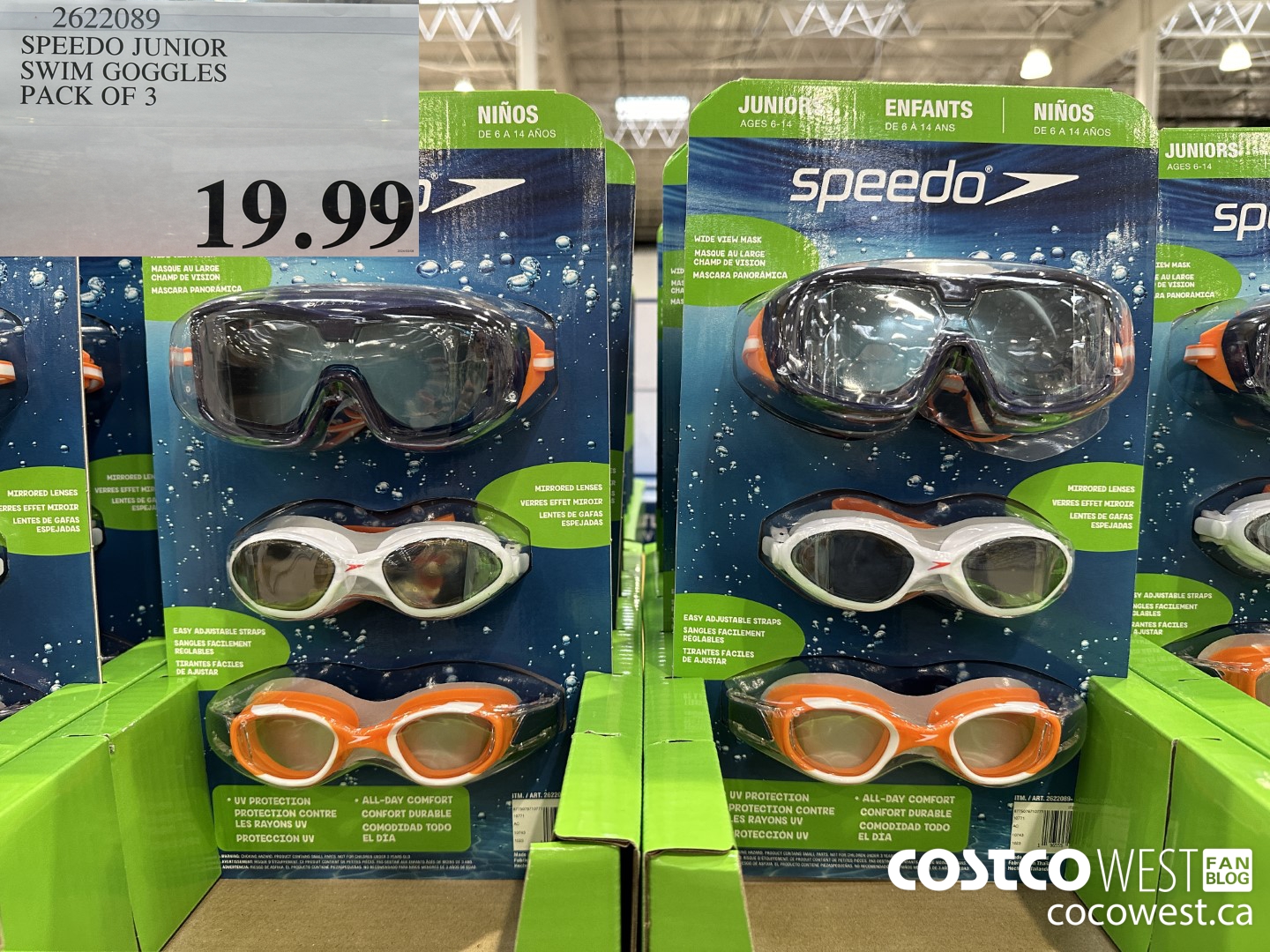 2622089 SPEEDO JUNIOR GOGGLE 3PK $19.99