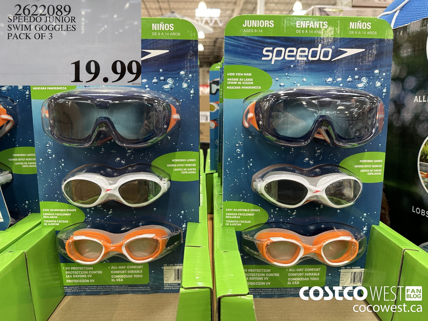 2622089 SPEEDO JUNIOR GOGGLE 3PK $19.99