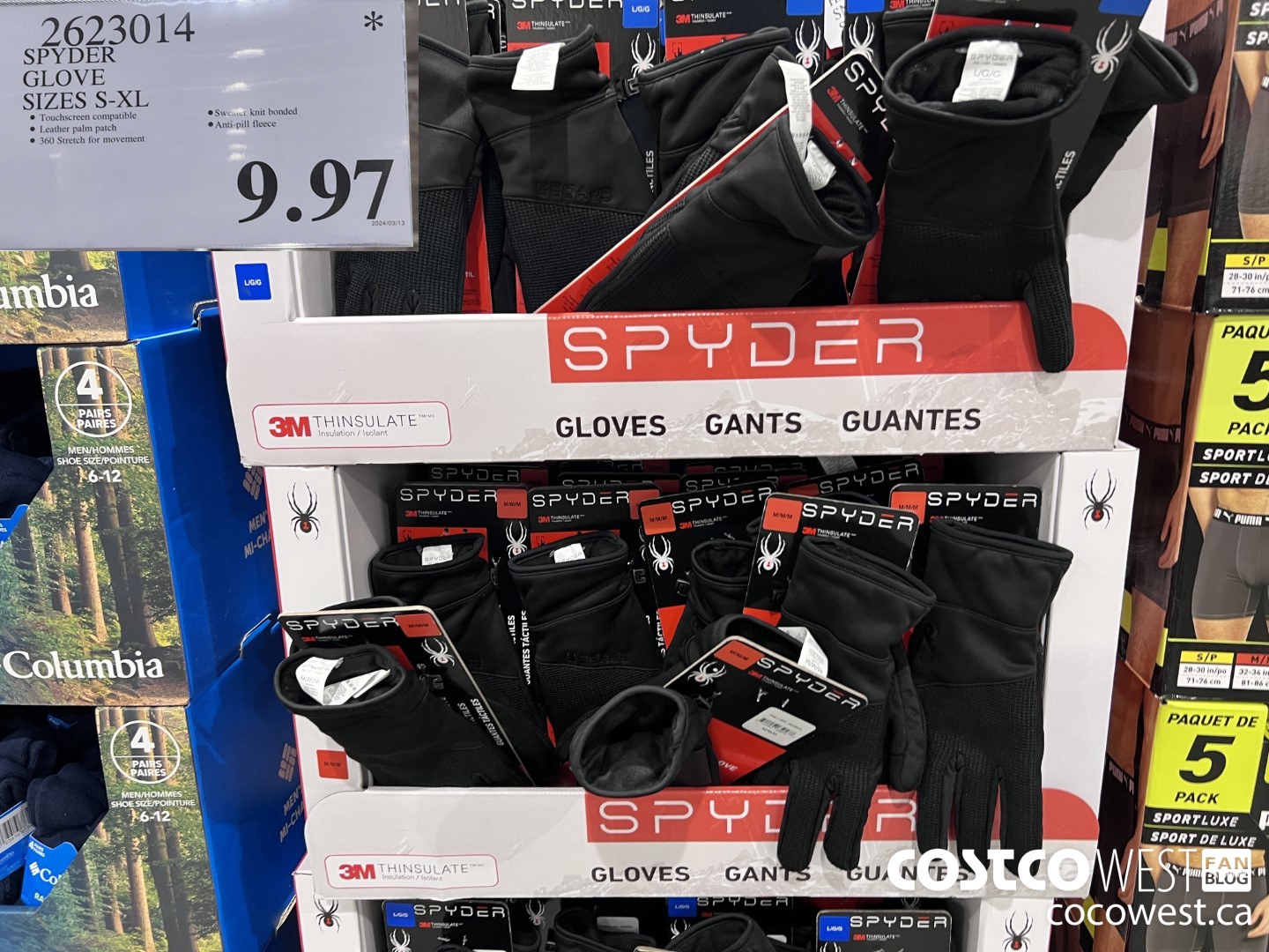 2623014 SPYDER GLOVE SIZES S-XL $9.97