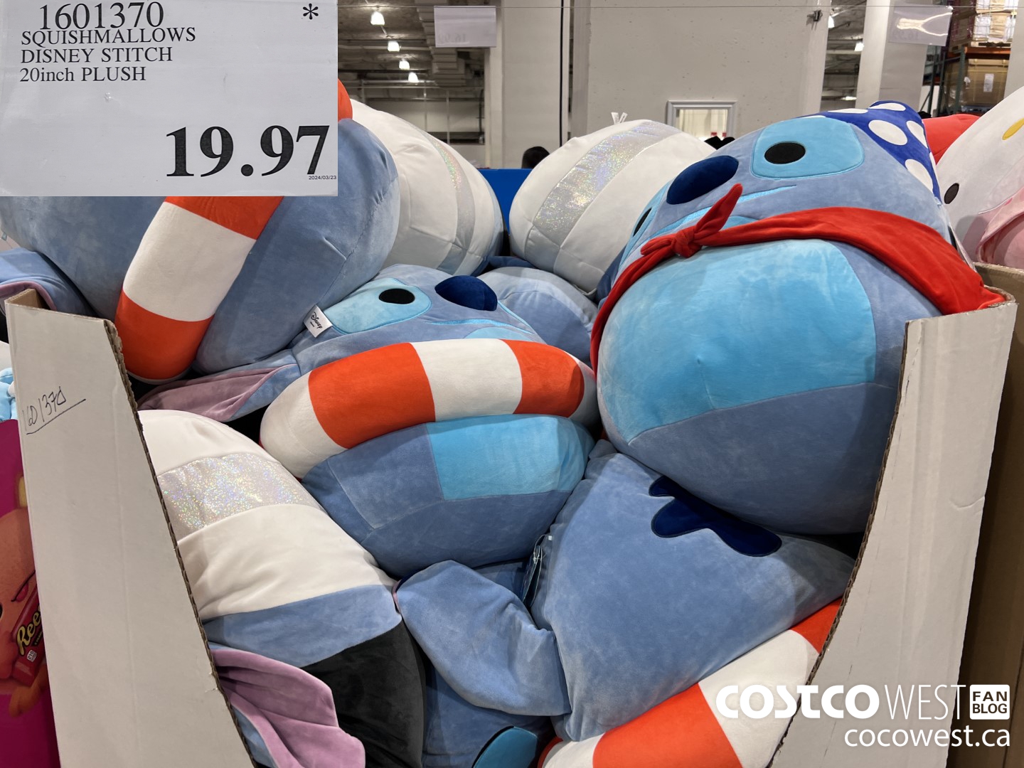 1601370 SQUISHMALLOWS DISNEY STITCH 20inch PLUSH  $19.97