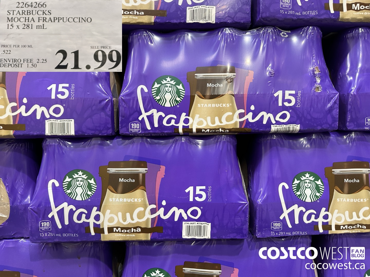 2264266 STARBUCKS MOCHA FRAPPUCINO 15 X 281 ML $21.99