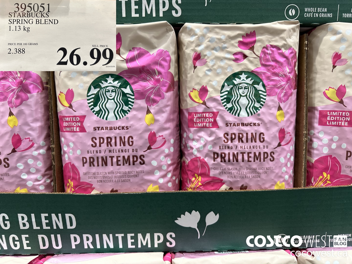 395051 STARBUCKS SPRING BLEND 1.13 kg $26.99