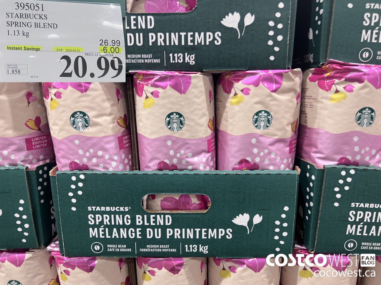 395051 STARBUCKS SPRING BLEND 1.13 kg ($6.00 INSTANT SAVINGS EXPIRES ON 2024-03-31) $20.99