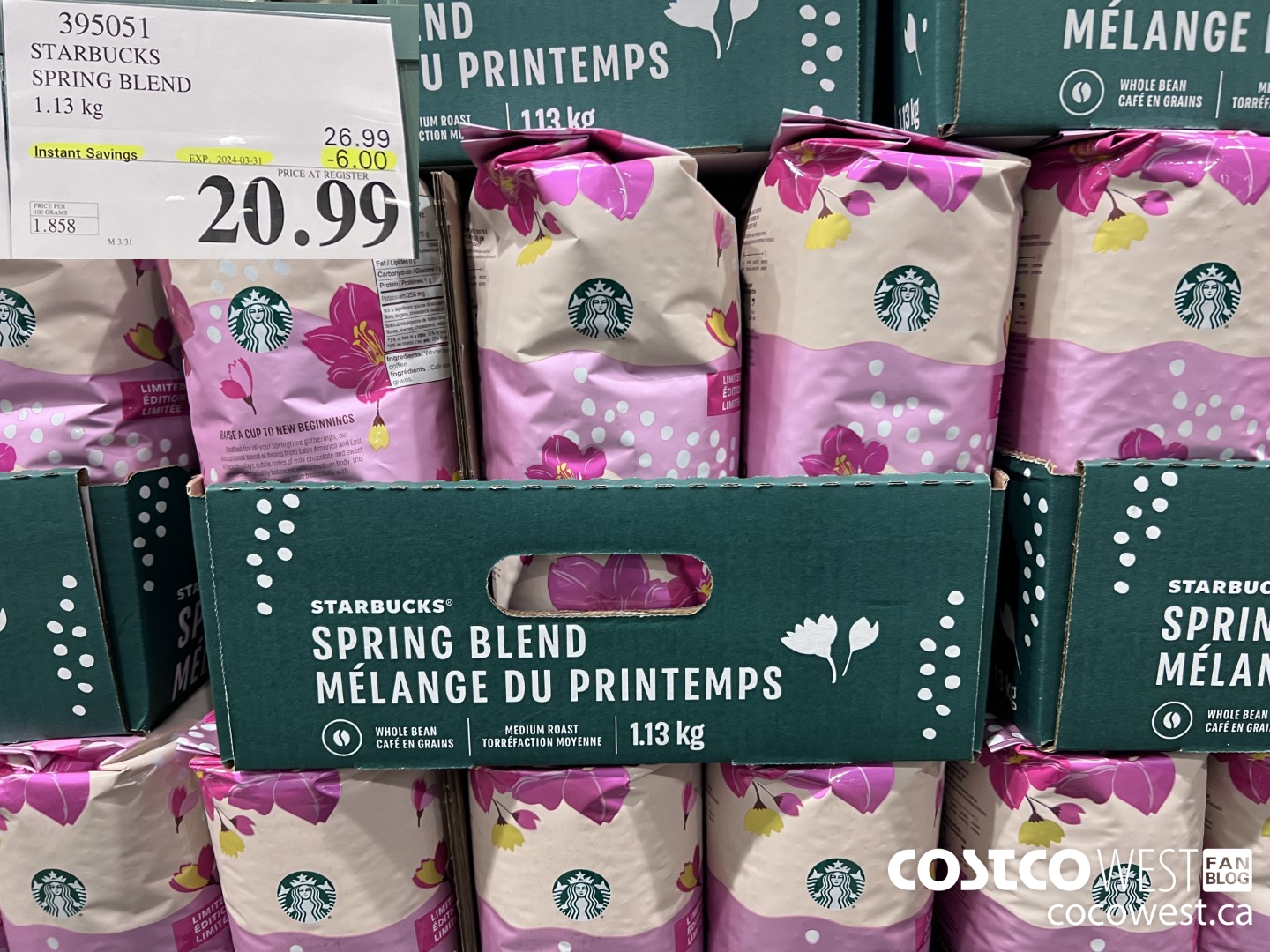 395051 STARBUCKS SPRING BLEND 1.13 kg ($6.00 INSTANT SAVINGS EXPIRES ON 2024-03-31) $20.99