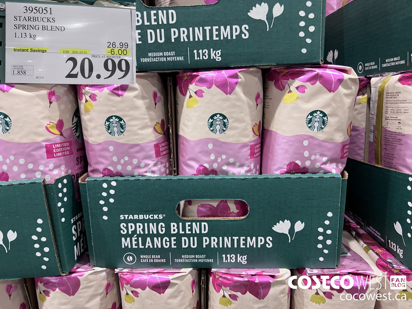 395051 STARBUCKS SPRING BLEND 1.13 kg ($6.00 INSTANT SAVINGS EXPIRES ON 2024-03-31) $20.99