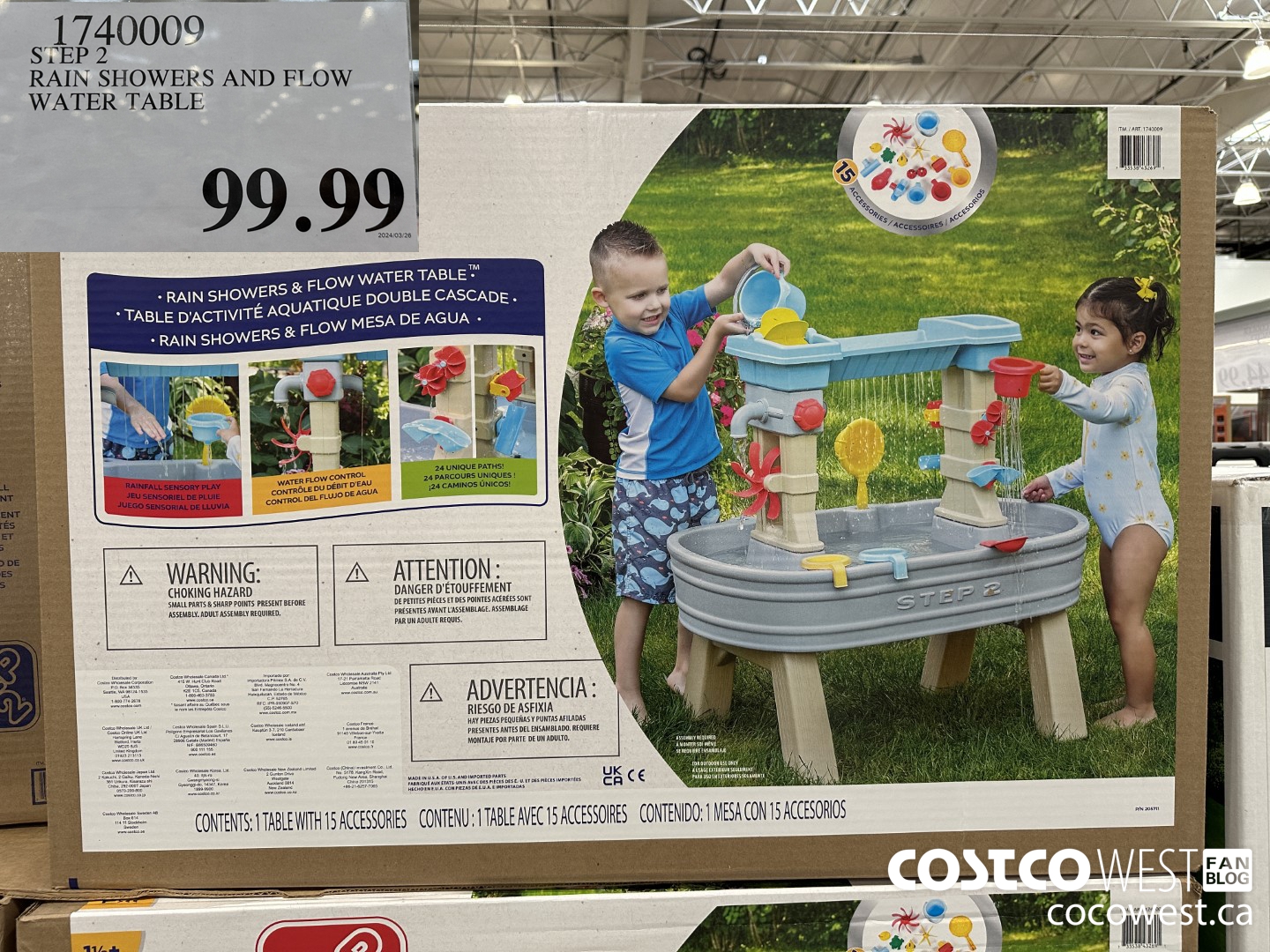 1740009 STEP 2 RAIN SHOWERS AND FLOW WATER TABLE $99.99
